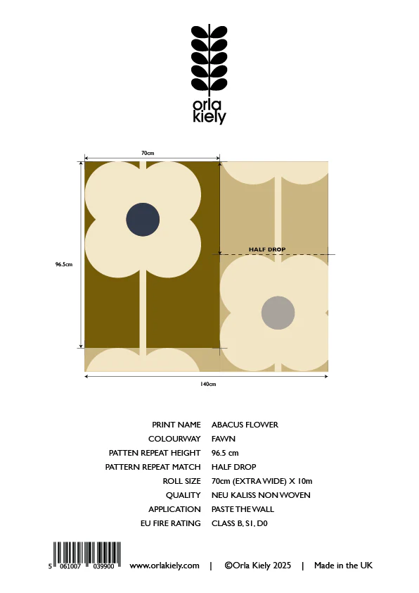 Abacus Flower Fawn Wallpaper Sample - Image 2