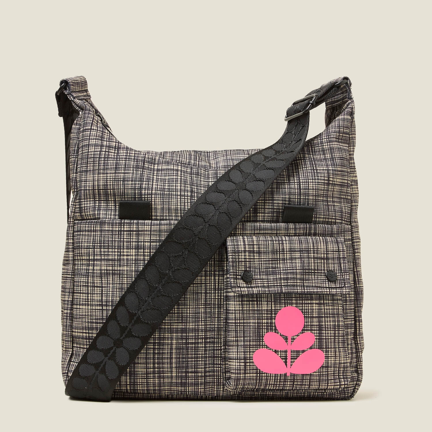 Area Hobo Crossbody - Scribble Print Black - Image 5