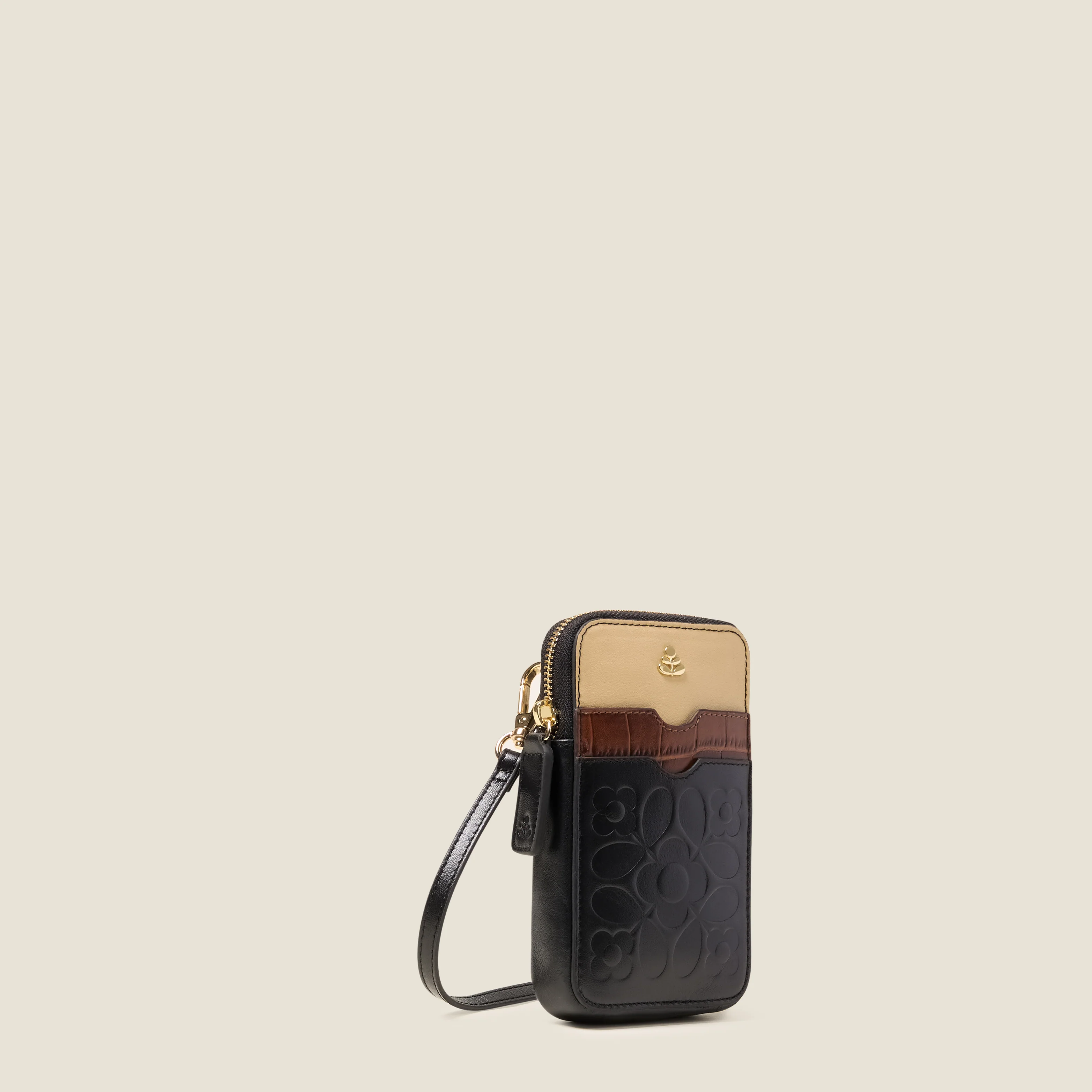 Ariel Leather Phone Case - Tile Emboss Black - Image 2