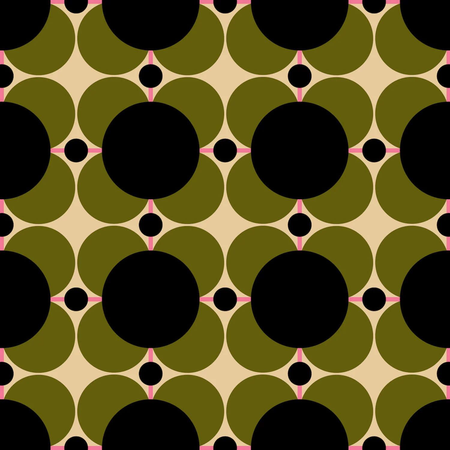 Atomic Flower Khaki Wallpaper - 70cm x 10m - Image 2