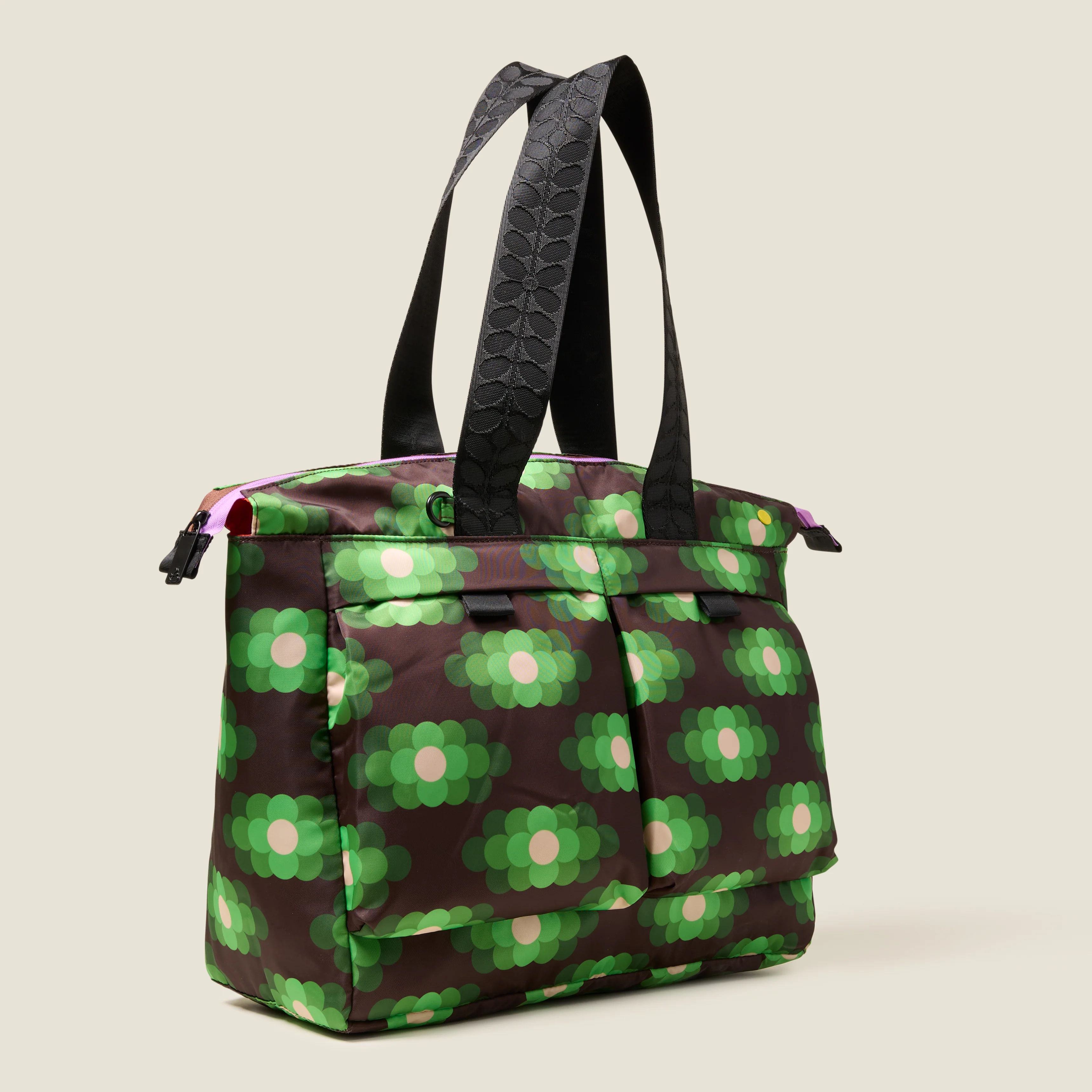 Axis Tote Bag - Flower Haze Neon Green - Image 4
