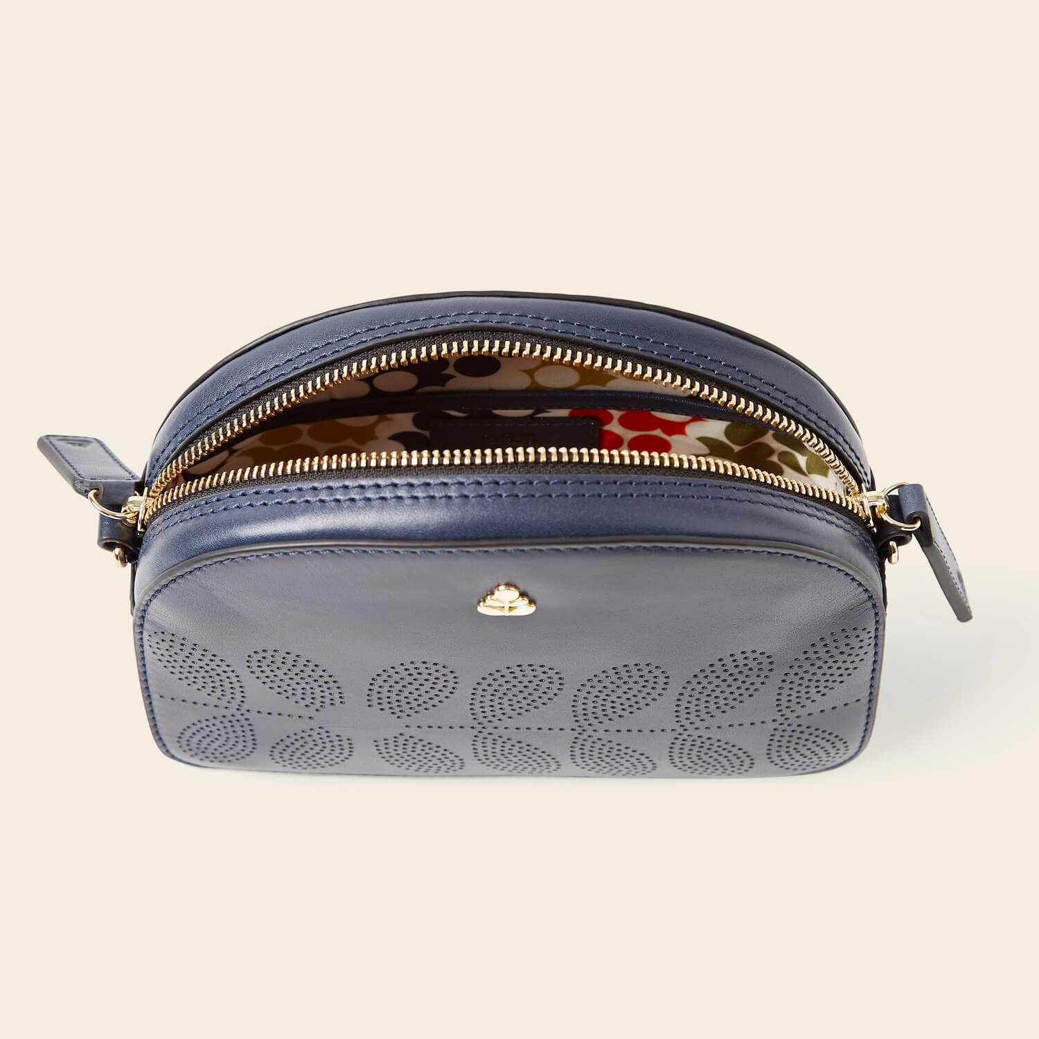 Babaluna Crossbody - Navy Punched Flower - Image 5