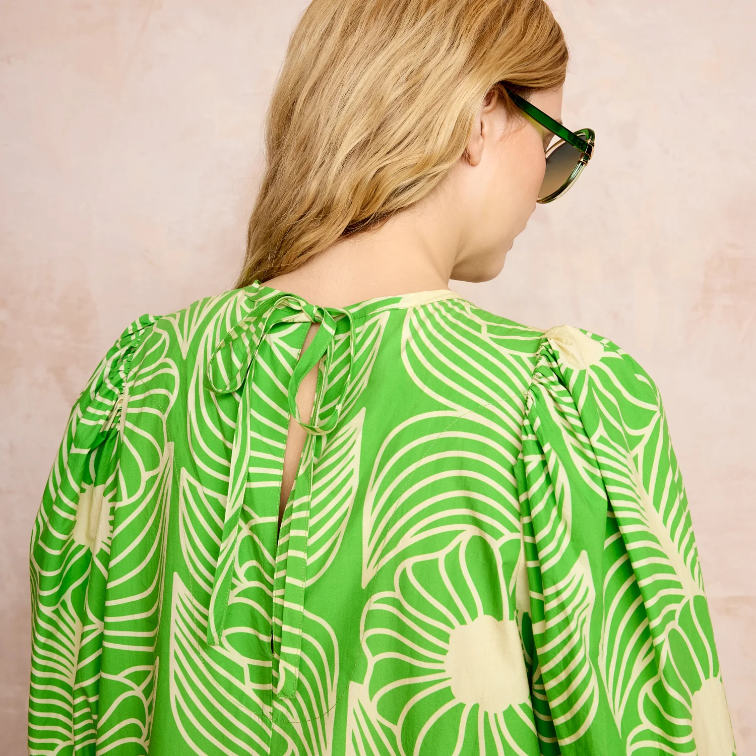 Bella Puff Sleeve Dress Moonflower Spring Green - Image 6