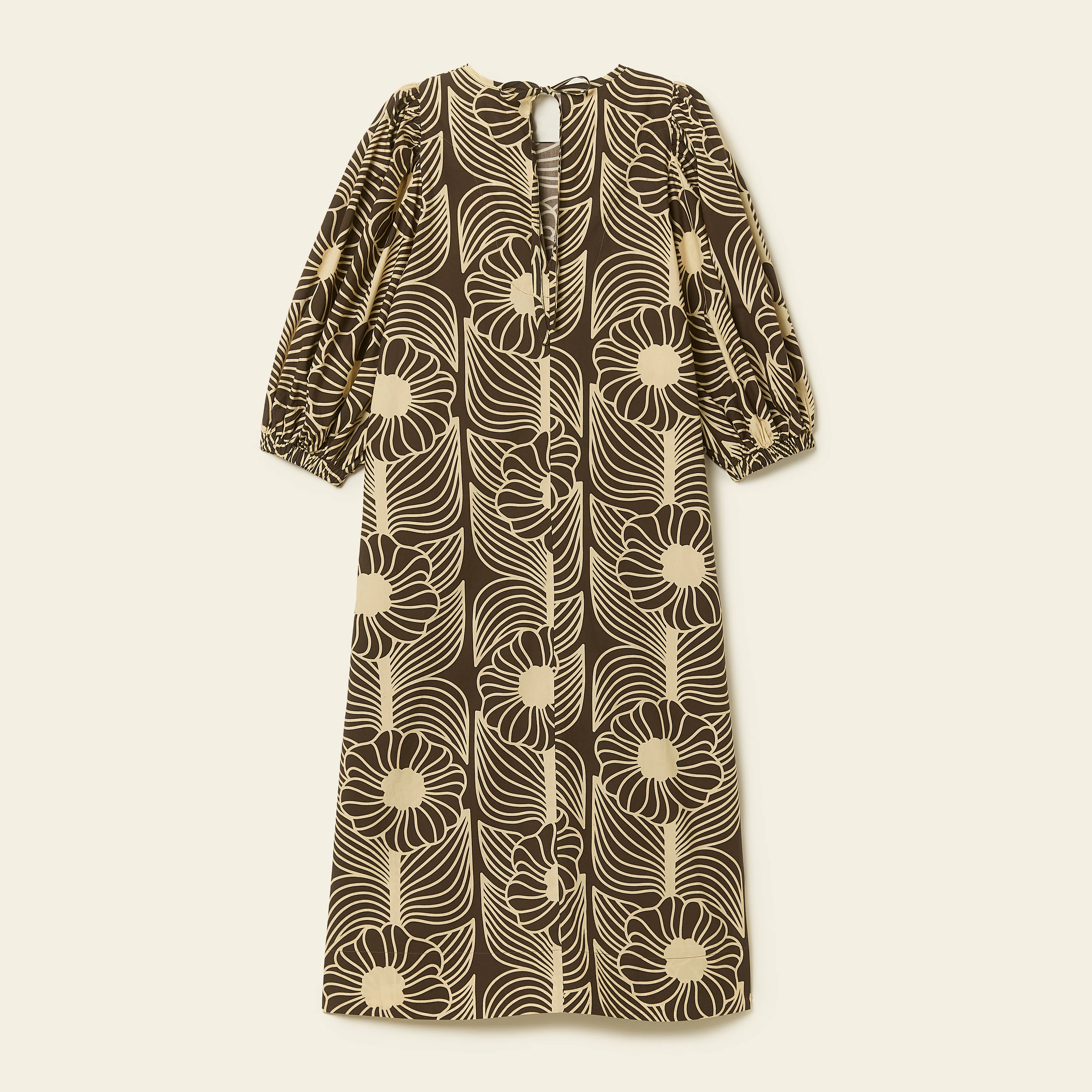 Bella Puff Sleeve Dress Moonflower Walnut - Image 4