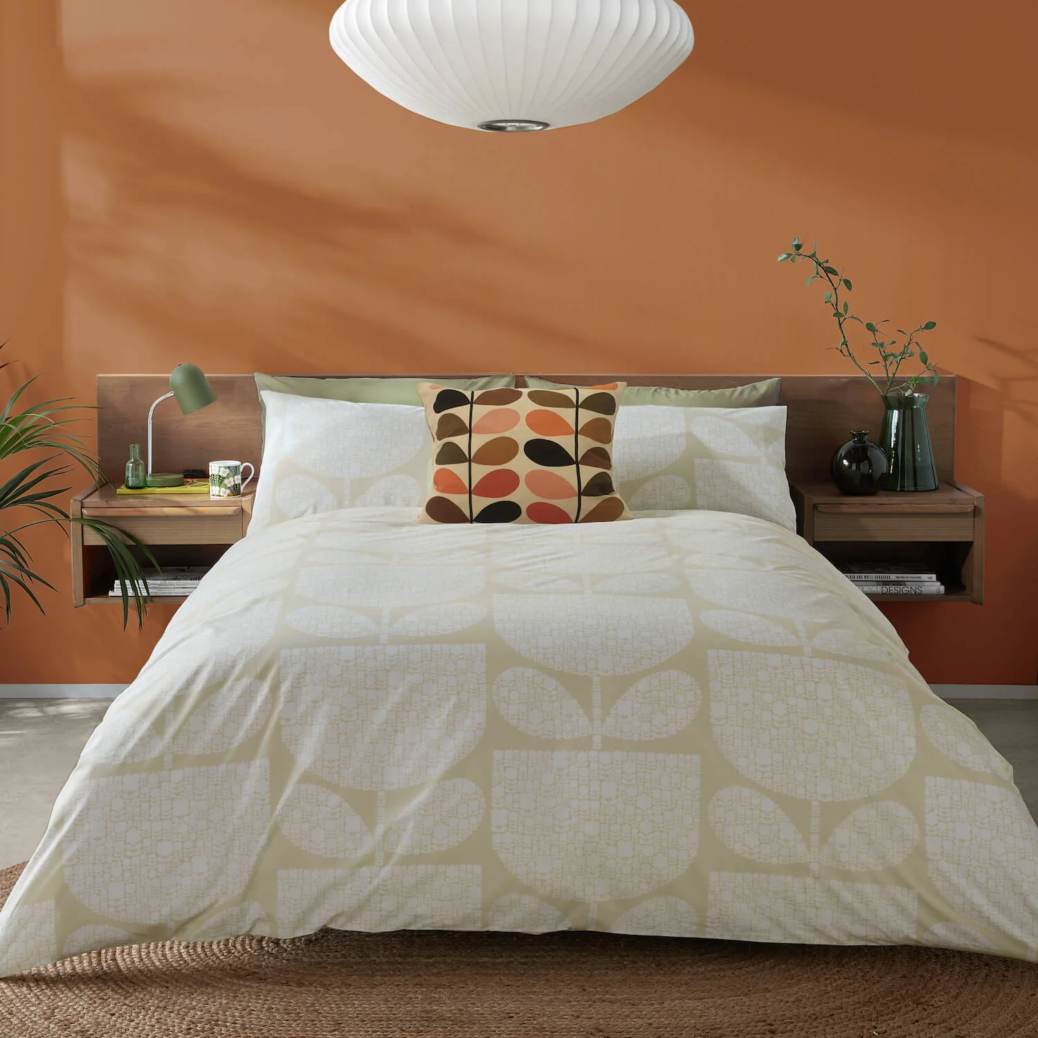Block Garden Bed Linen Set - Cream - Image 3