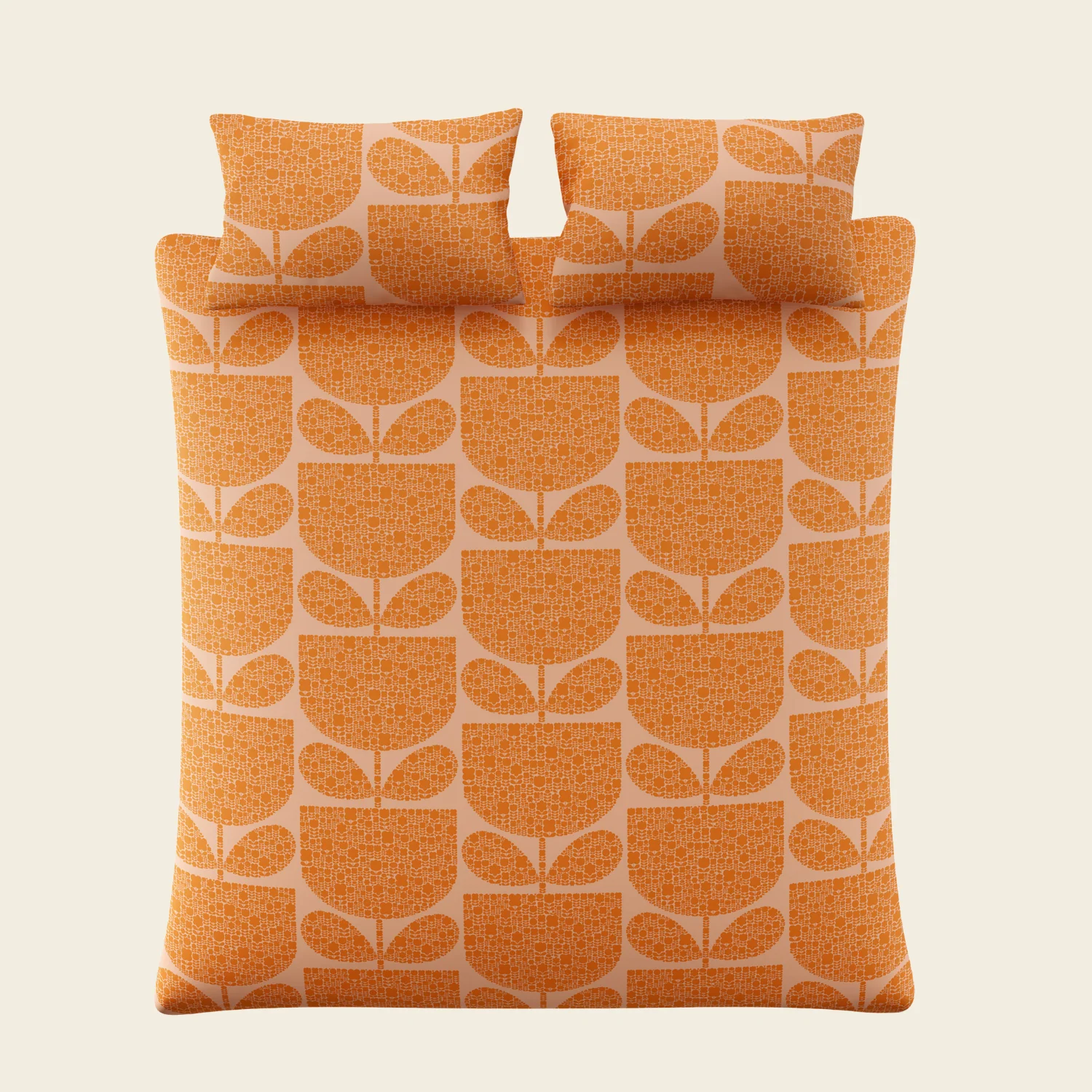 Block Garden Bed Linen Set - Orange Sorbet - Image 2
