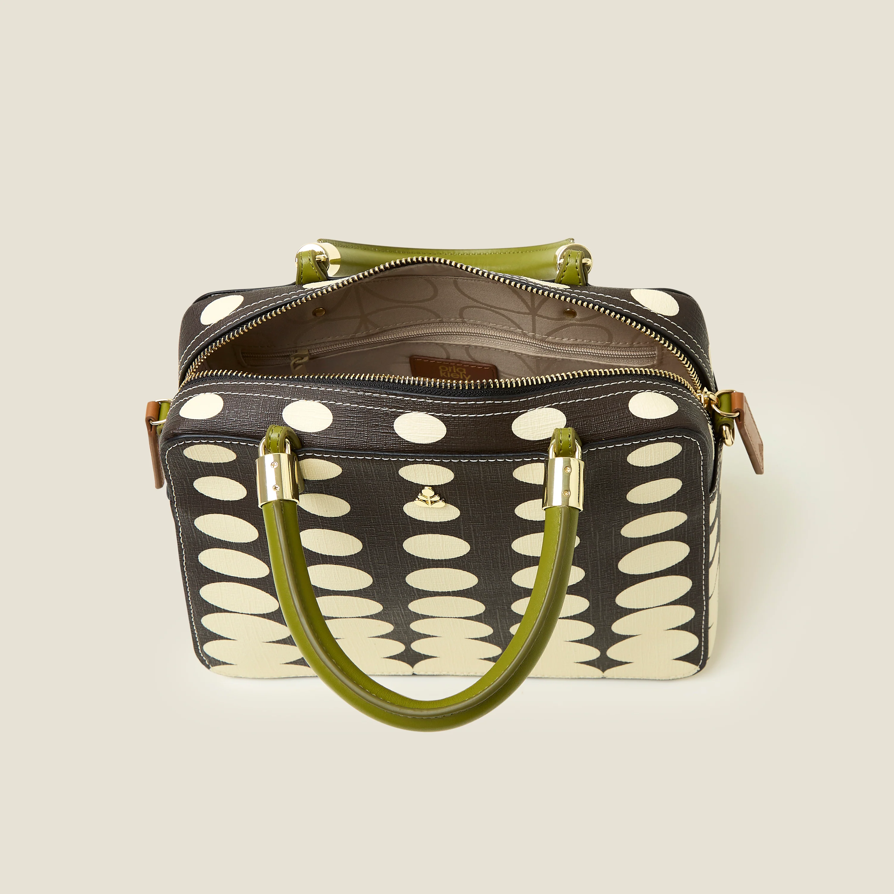 Block Medium Handbag - Optical Oval Mocha - Image 5