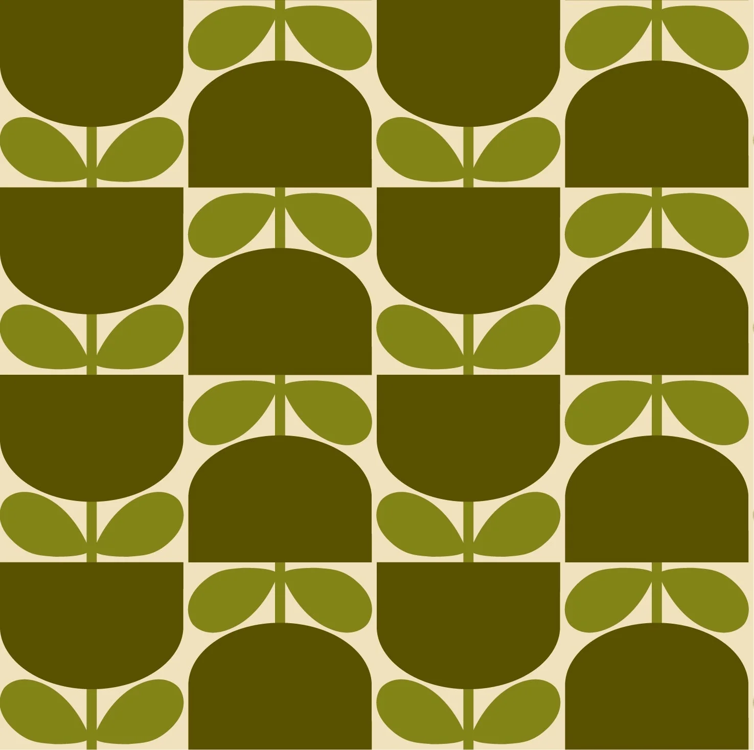 Block Stem Burnt Olive Wallpaper - Image 2