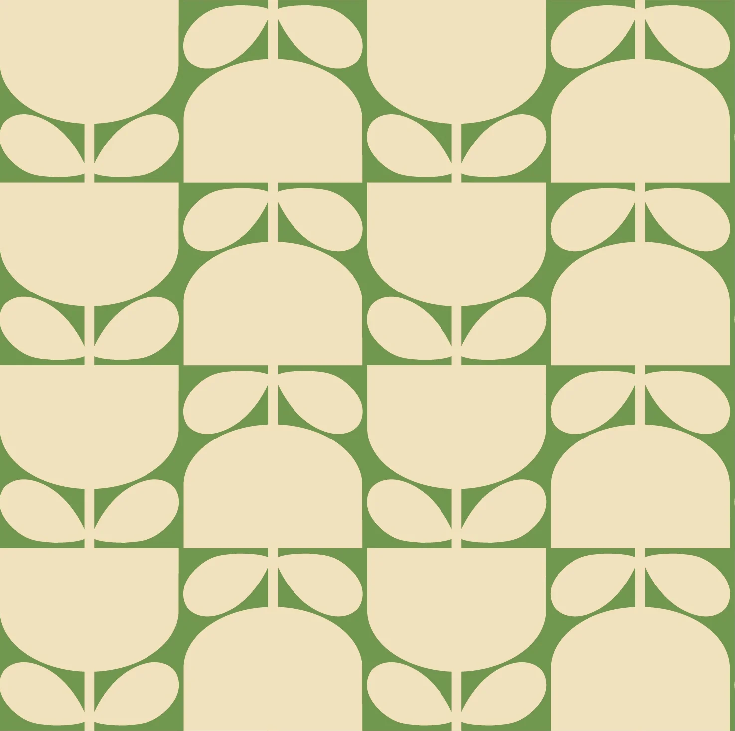 Block Stem Chalky Green Wallpaper Sample