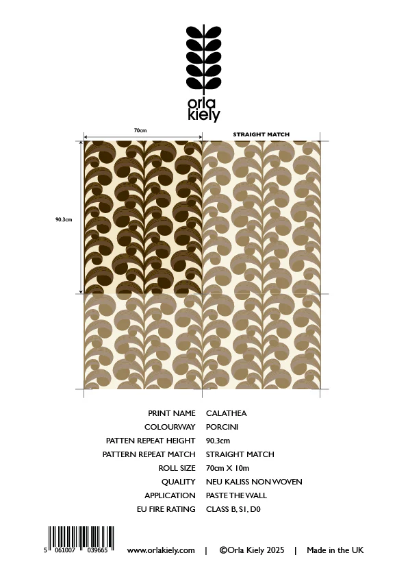 Calathea Porcini Wallpaper Sample - Image 2