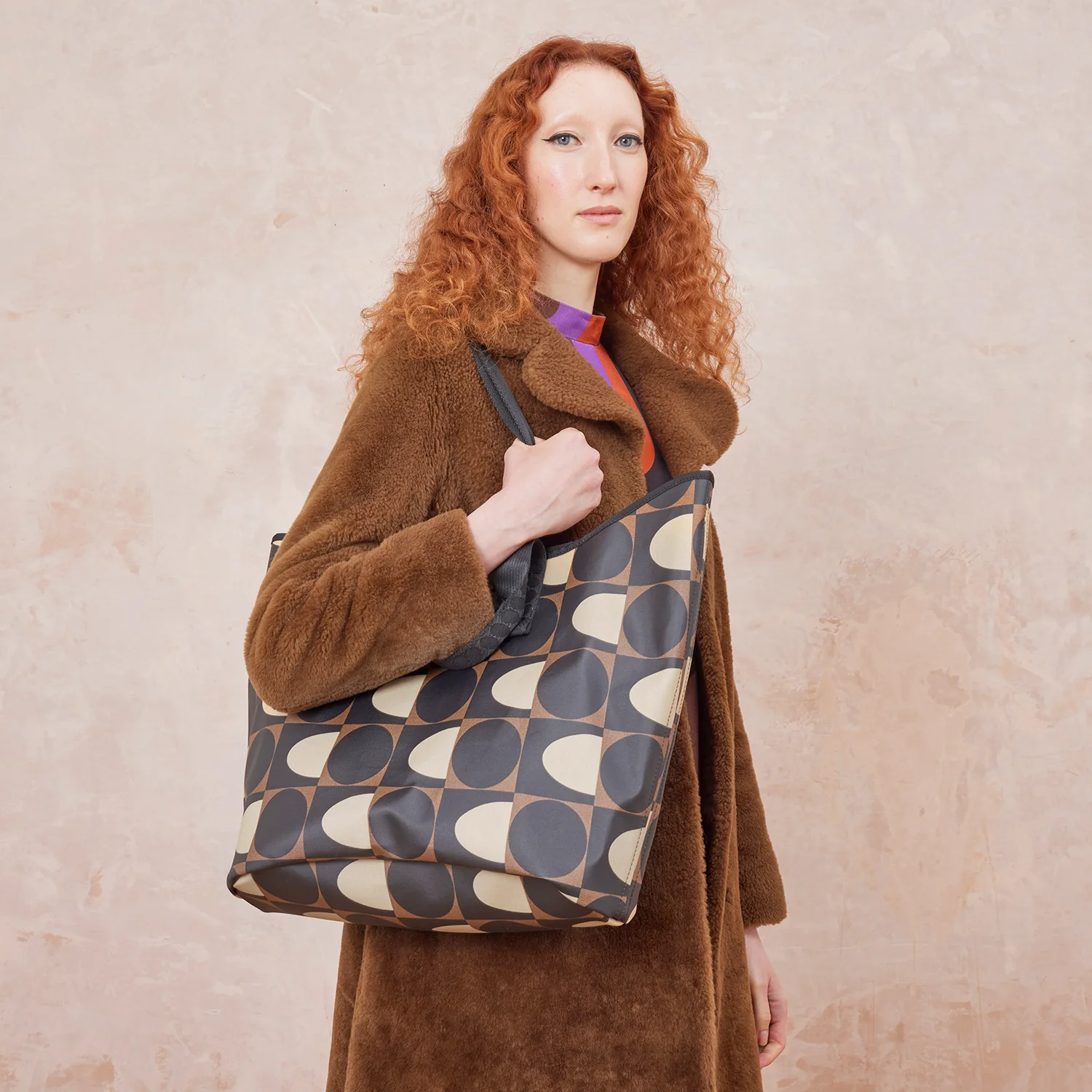 Carryall Large Tote Bag - Spot Square Mocha - Image 2