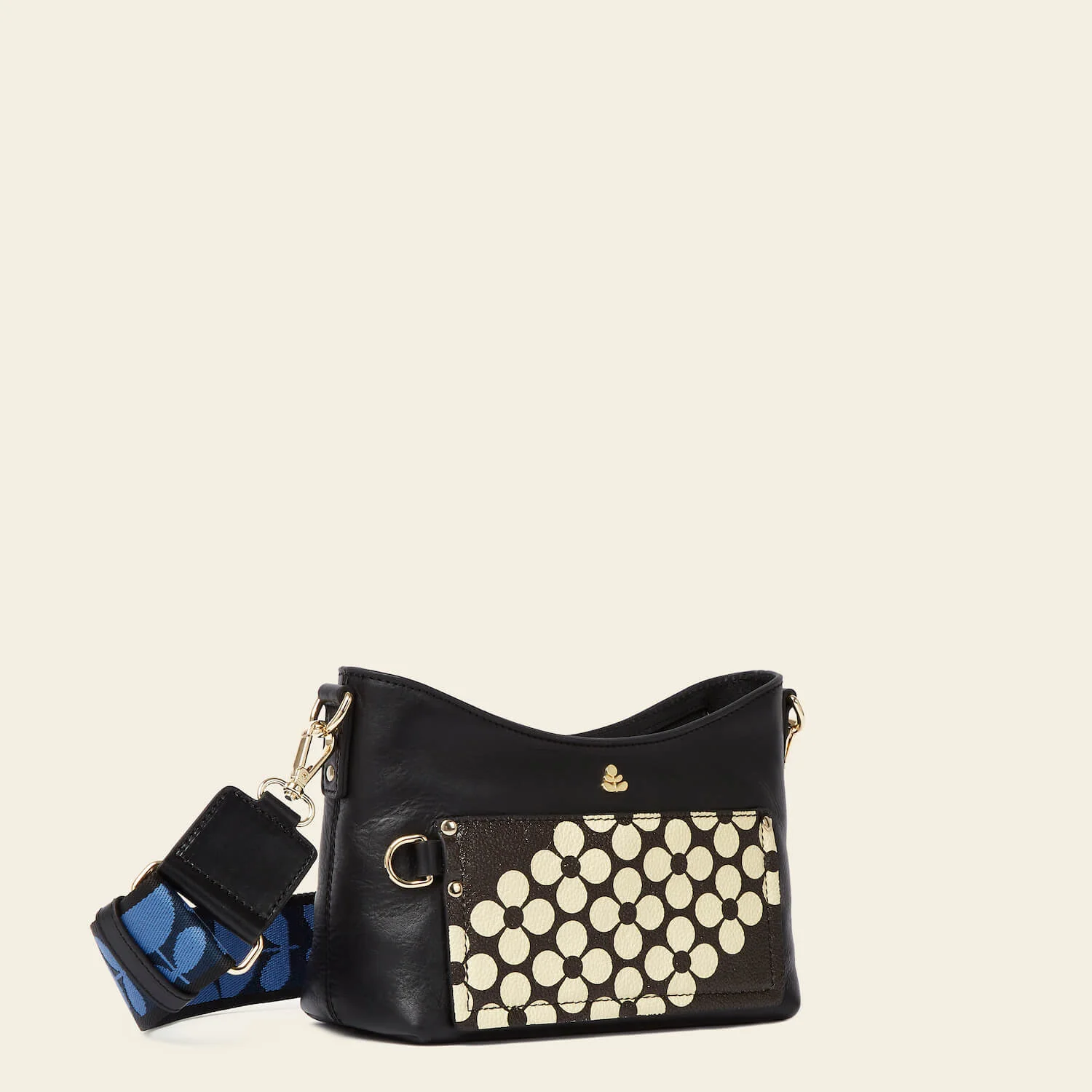 Carrymin Crossbody - Black Cream Flower - Image 3