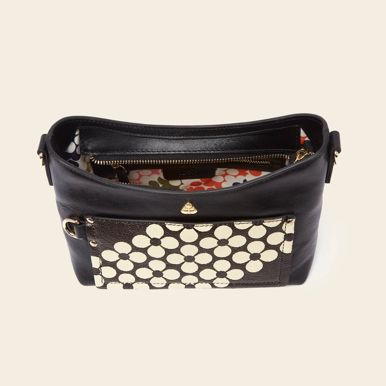 Carrymin Crossbody - Black Cream Flower - Image 5