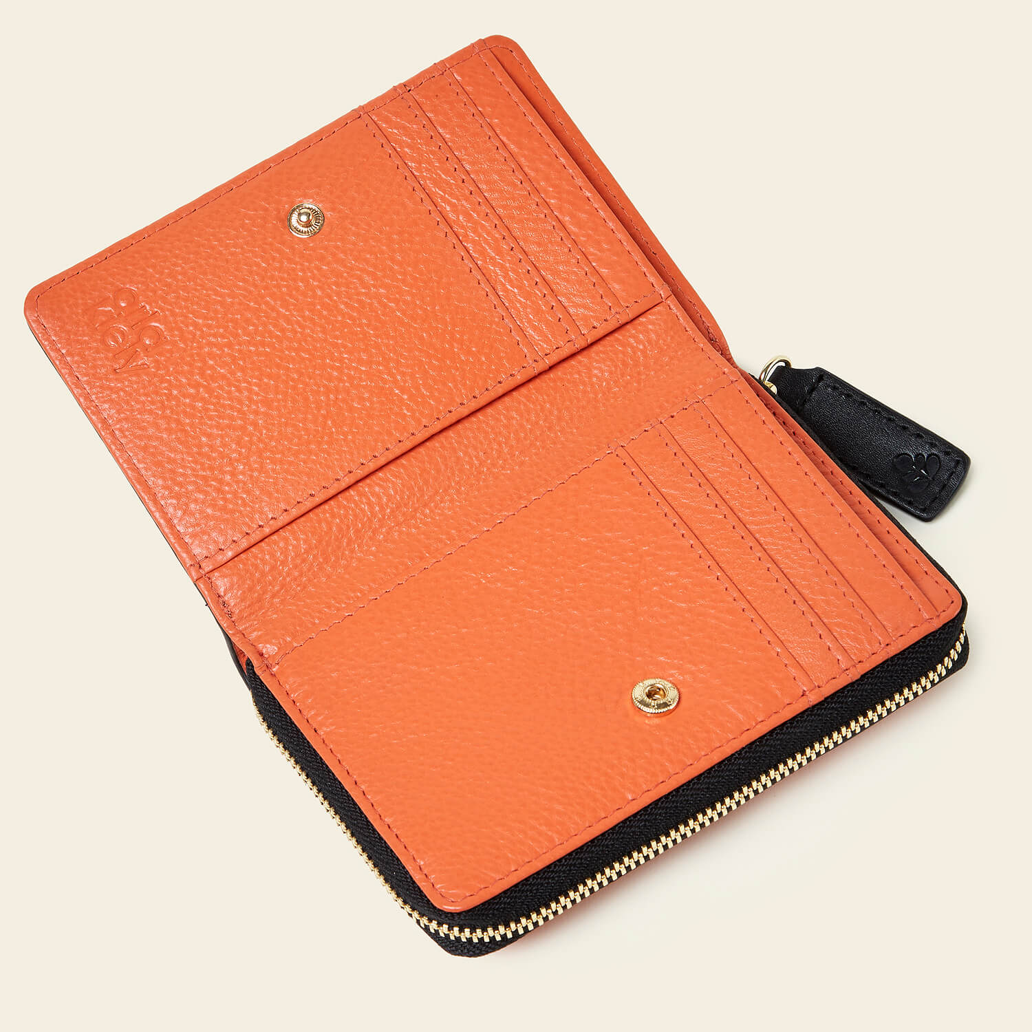 Celia Wallet - Punched Tall Flower Orange - Image 4