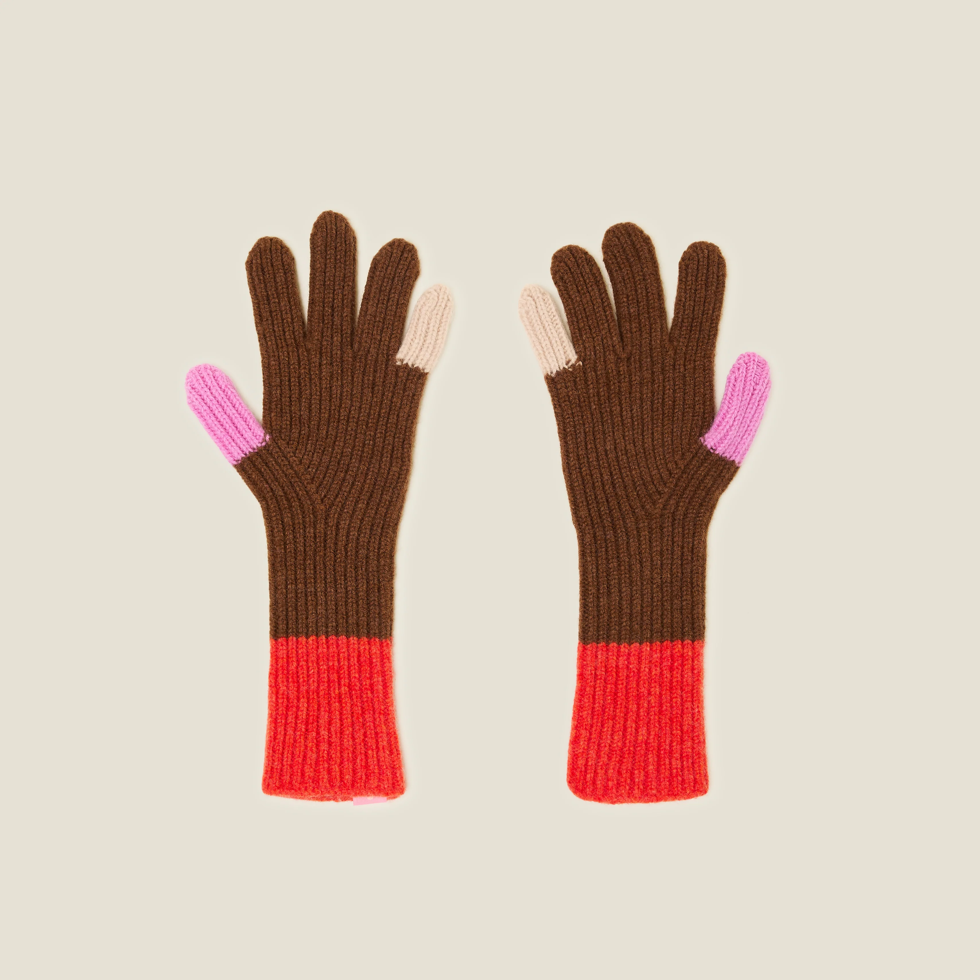 Colour Pop Wool Gloves - Orange Sienna - Image 2