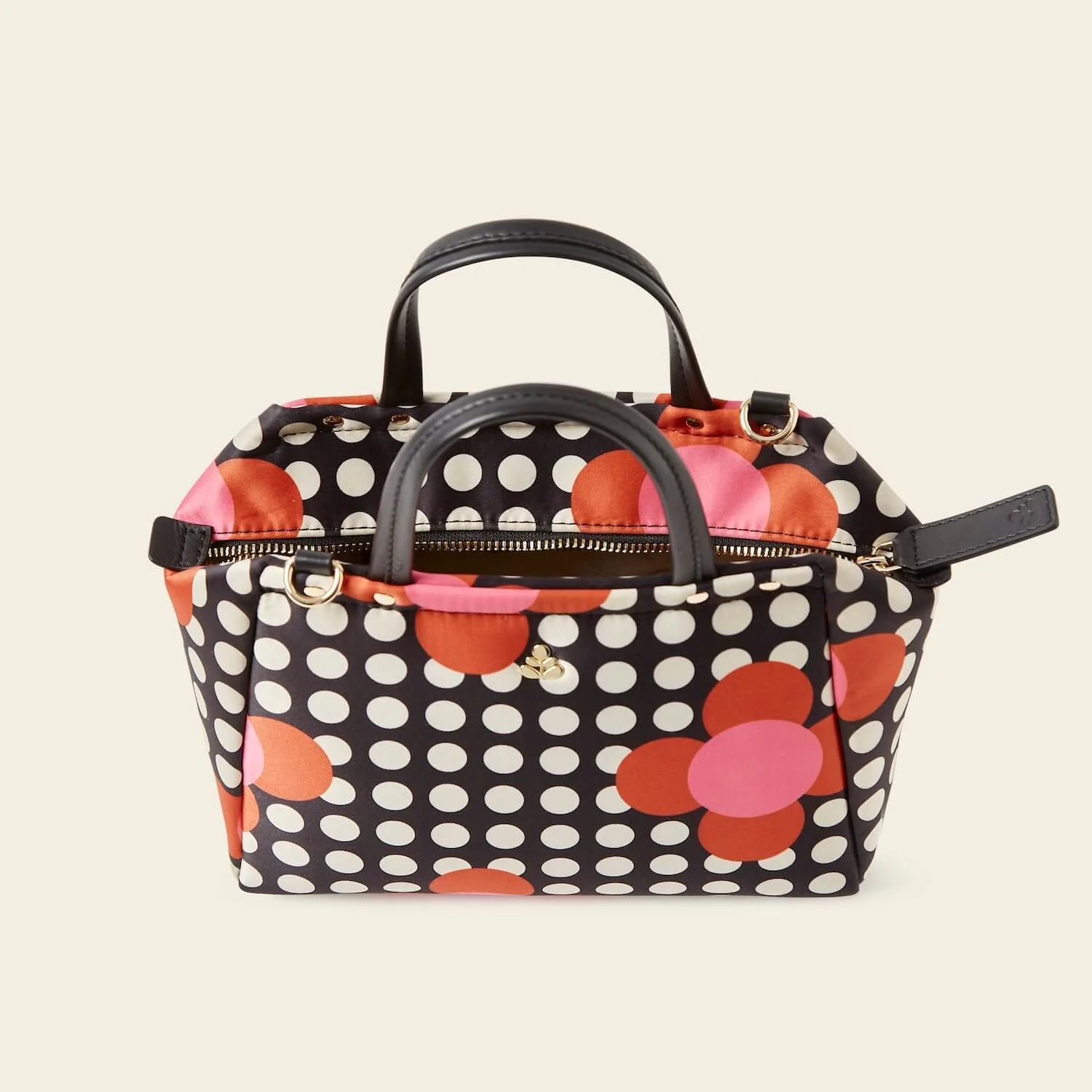 Concertina Crossbody Tote - Fuchsia Flower Polka Dot - Image 5