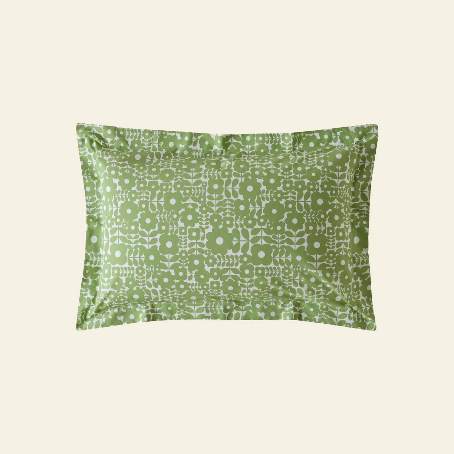 Criss Cross Stem Bed Linen Set - Basil Green - Image 3