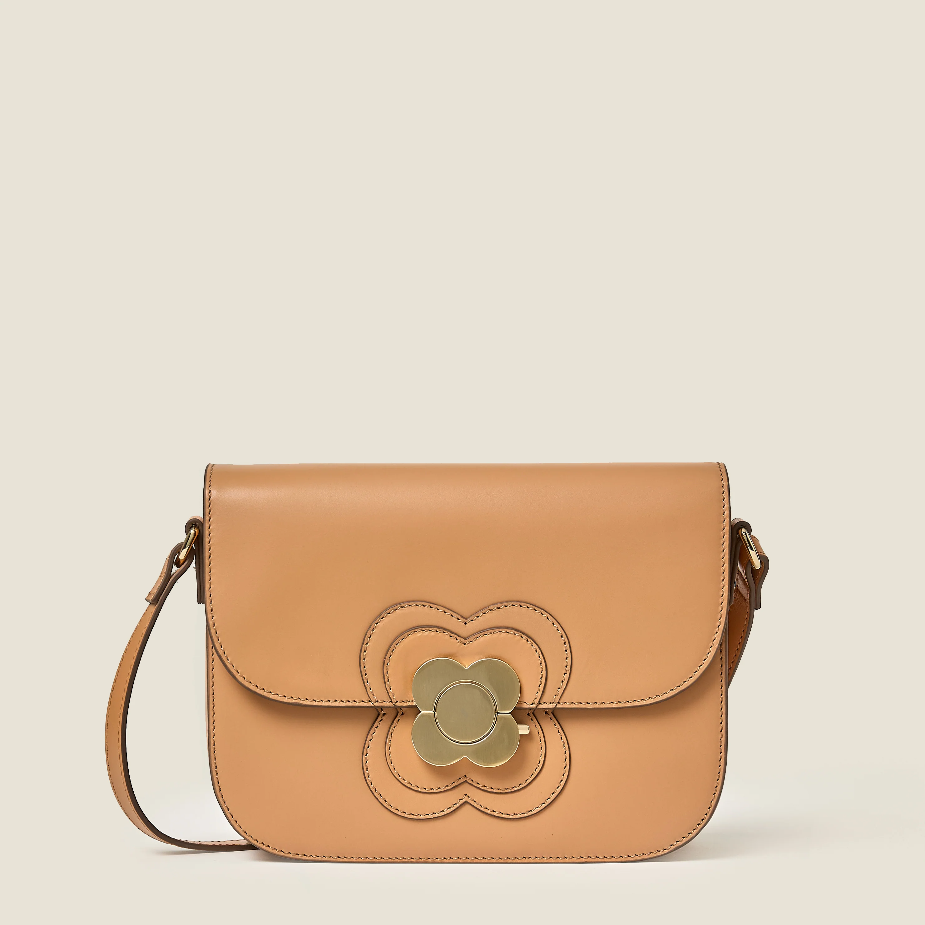 Eclipse Leather Crossbody Bag - Light Tan