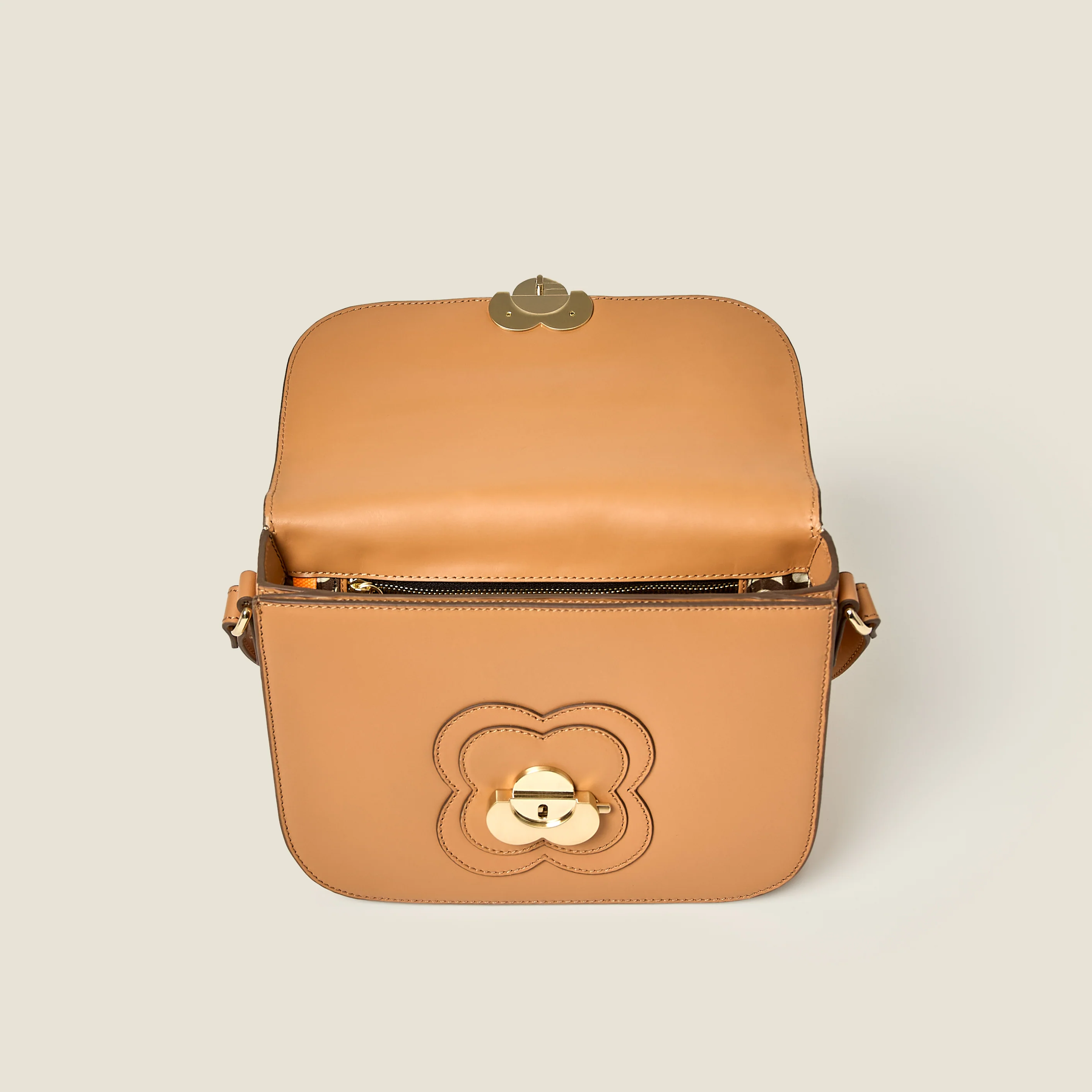 Eclipse Leather Crossbody Bag - Light Tan - Image 5
