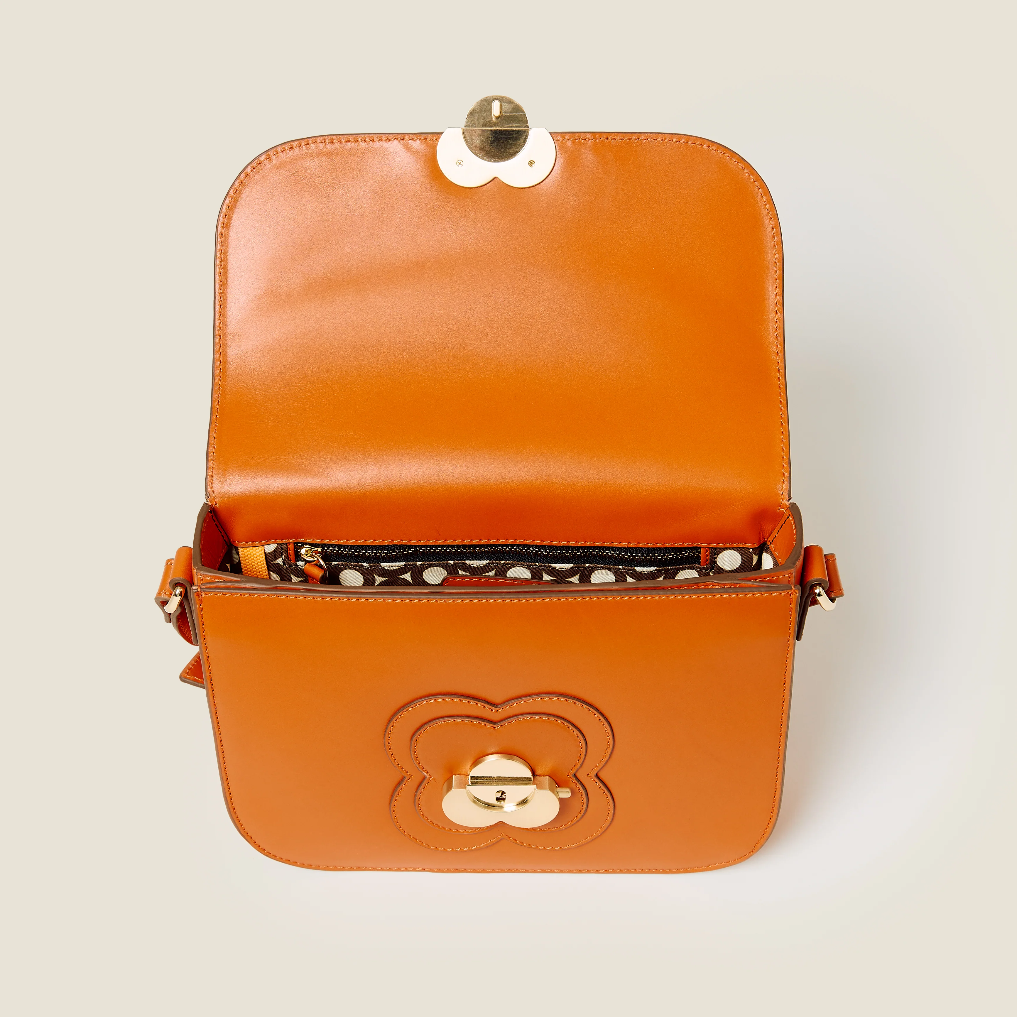 Eclipse Leather Crossbody Bag - Orange - Image 5