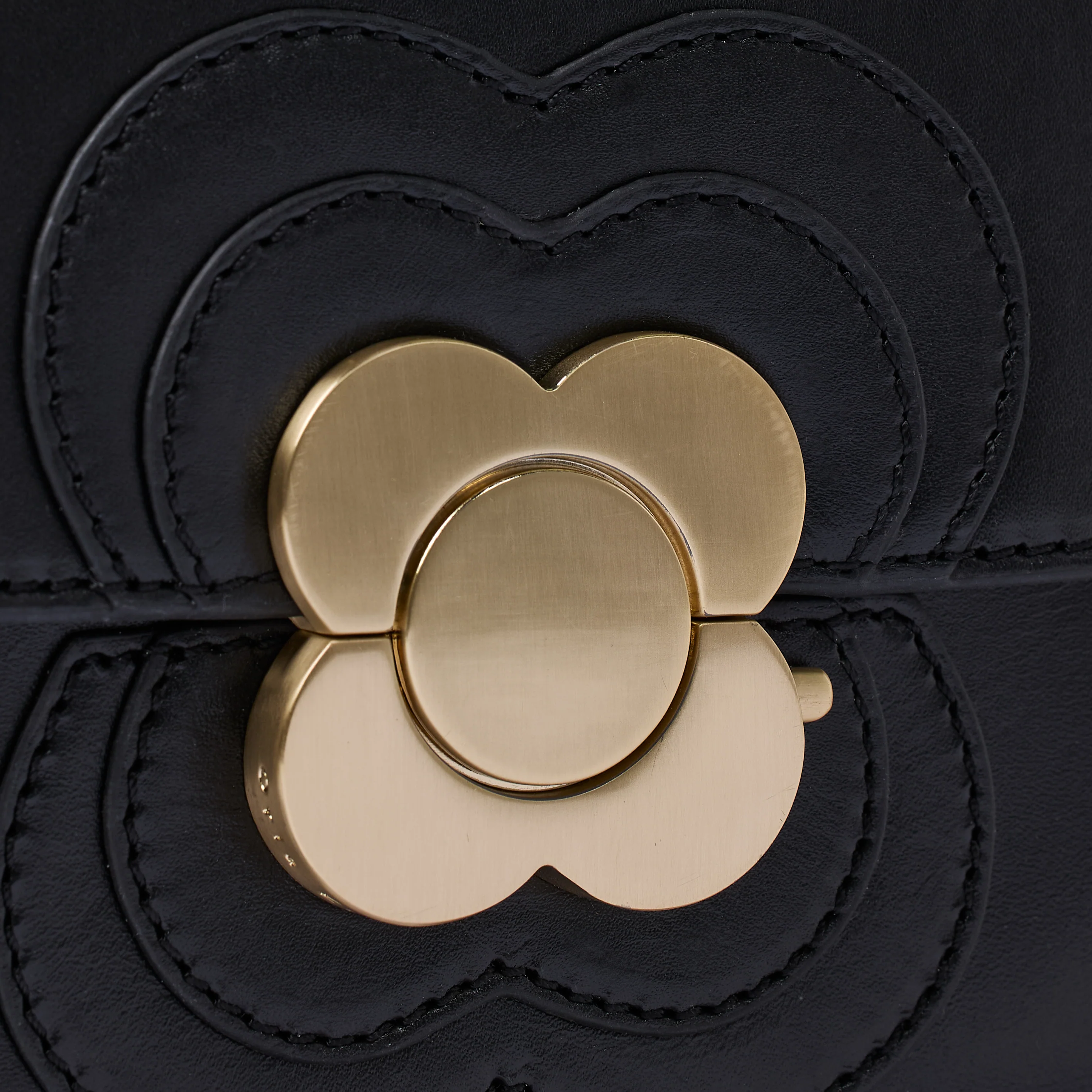 Eclipse Leather Crossbody Bag - Flower Applique Black - Image 6