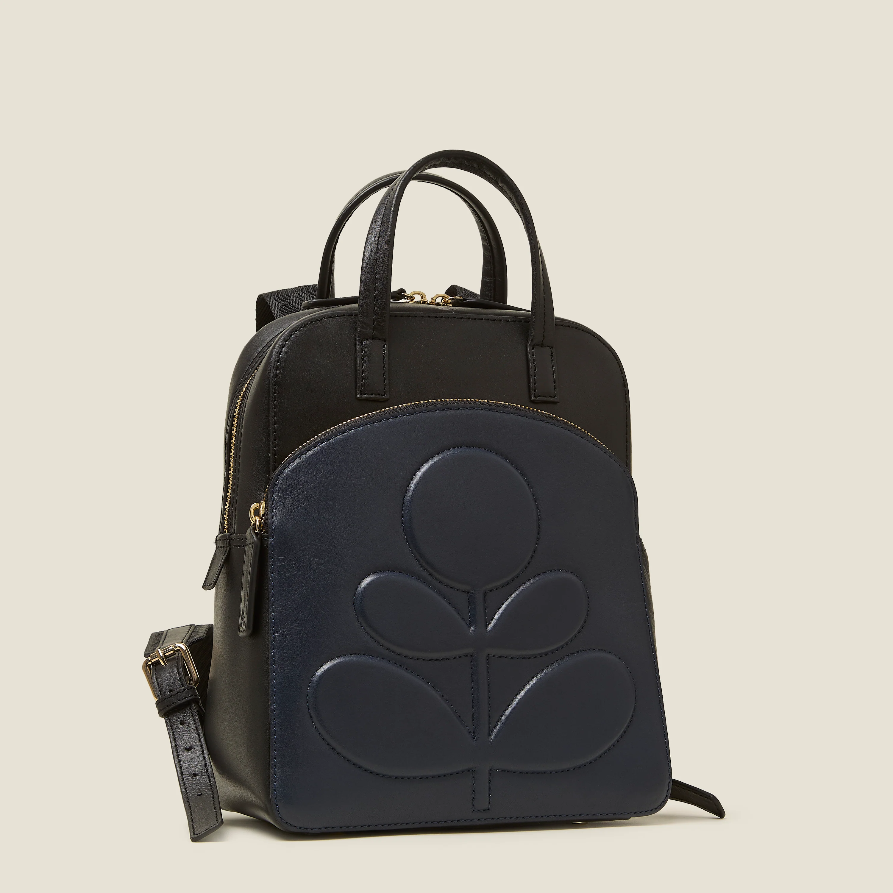 Emilia Petite Backpack - Embossed Stem Black - Image 3