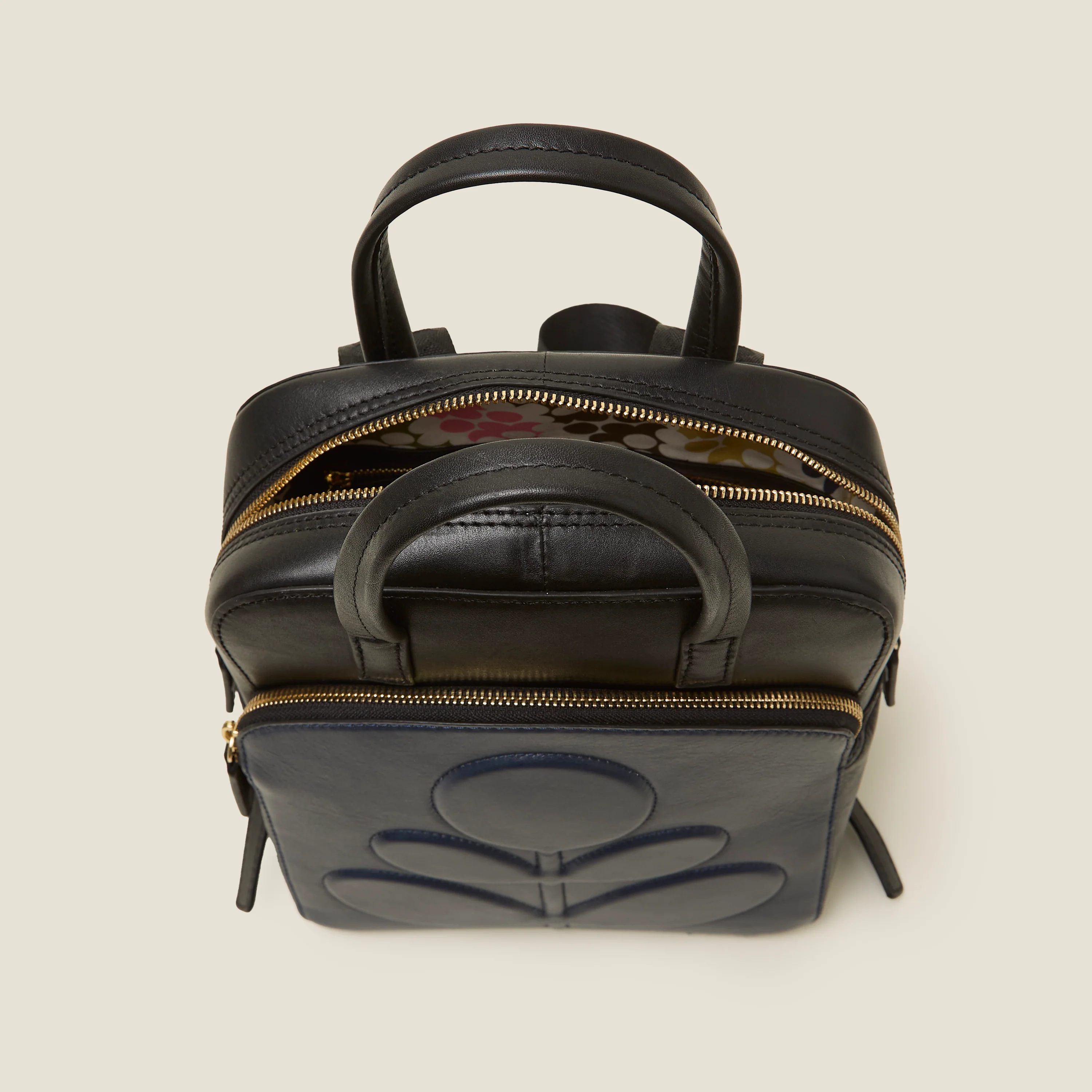 Emilia Petite Backpack - Embossed Stem Black - Image 5
