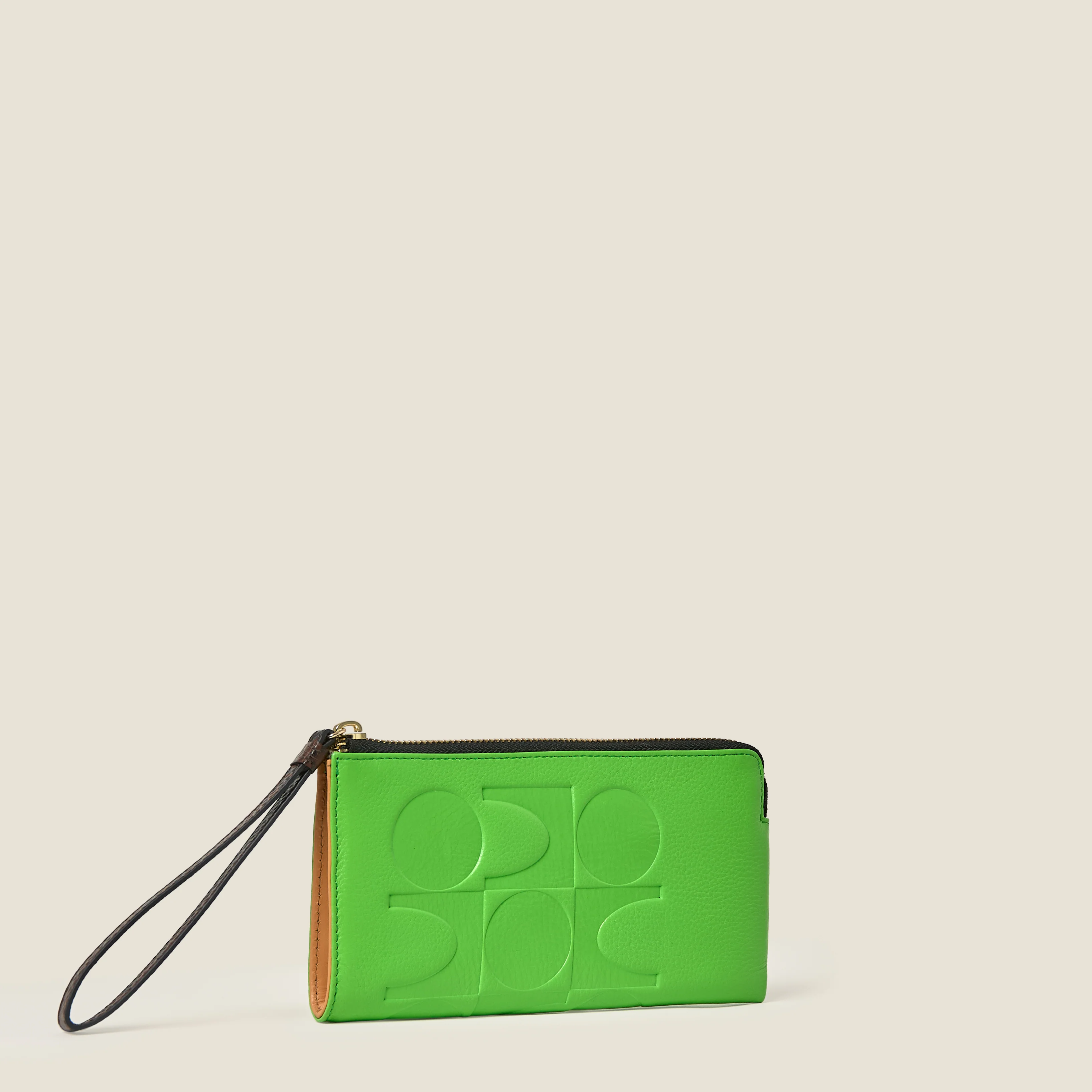 Flat Zip Leather Wallet - Lawn Green - Image 2