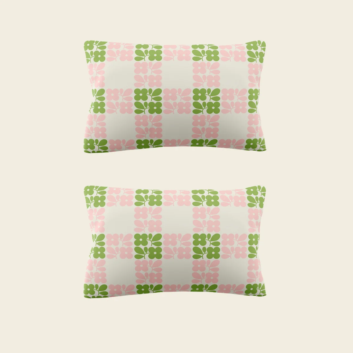 Floret Check Bed Linen Set - Dill Pink - Image 3