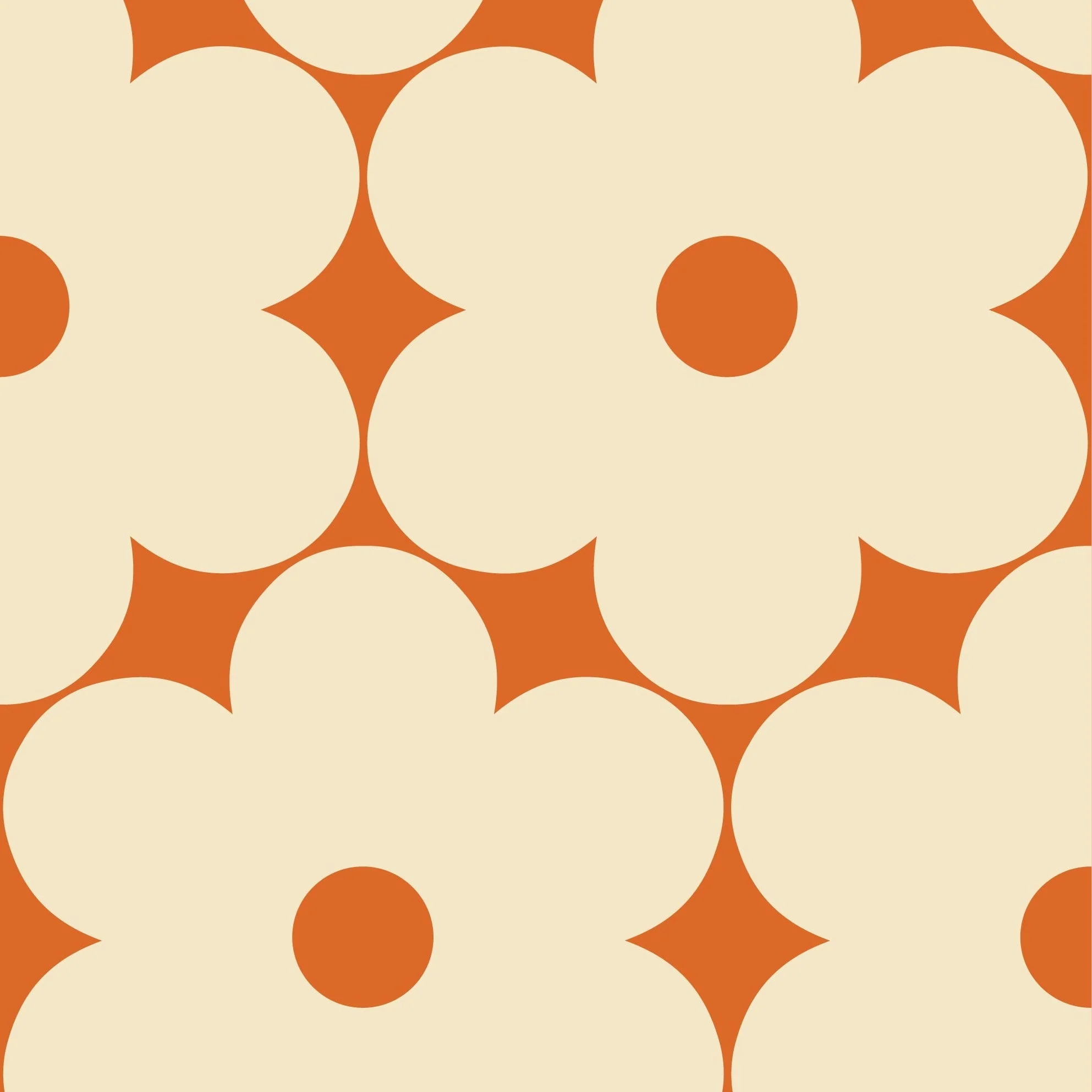 Flower Power Cream/Tomato Wallpaper - Image 2