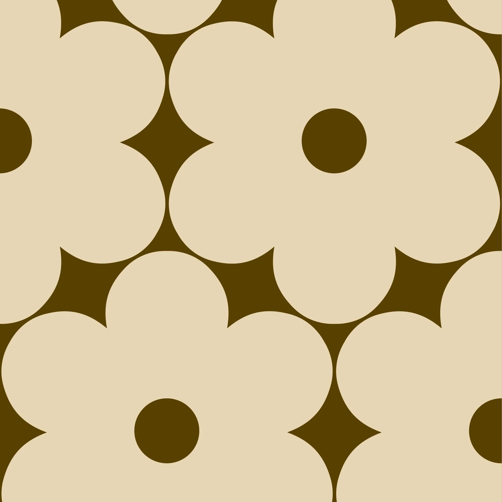 Flower Power Cream/Walnut Wallpaper - Image 2