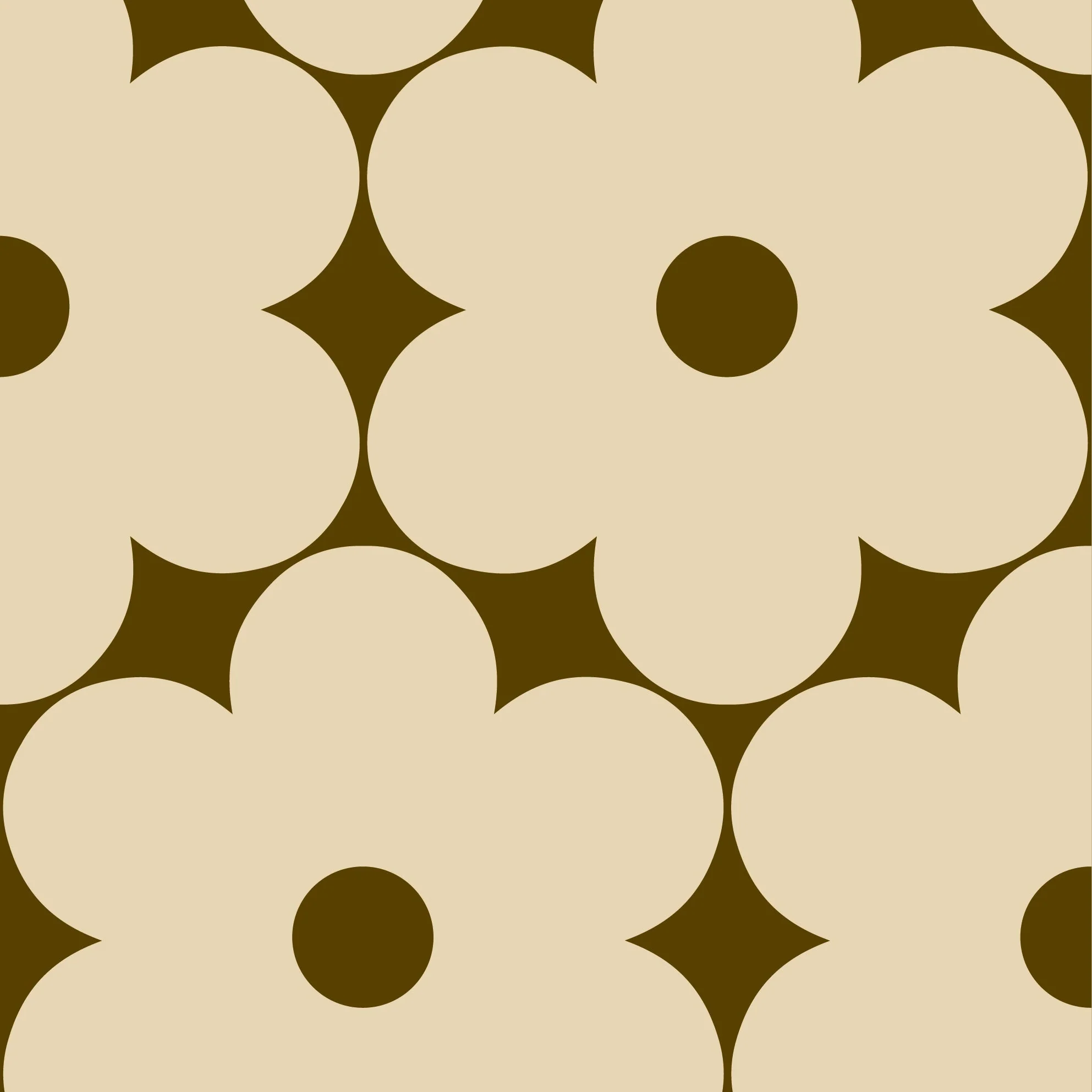 Flower Power Cream/Walnut Wallpaper Sample