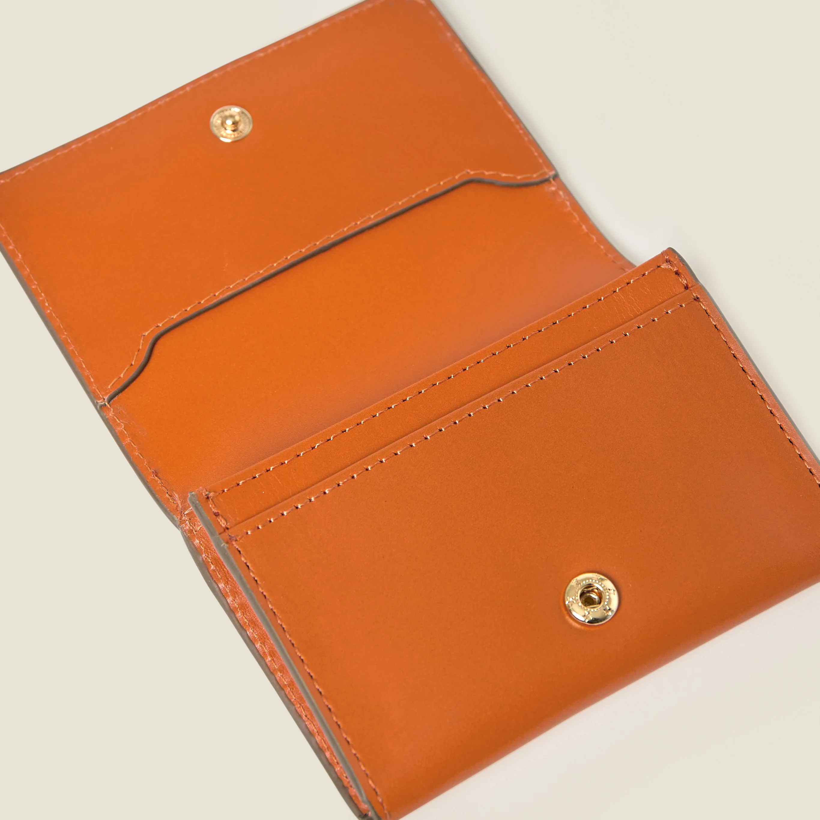Folded Leather Card Holder - Orange - Image 5