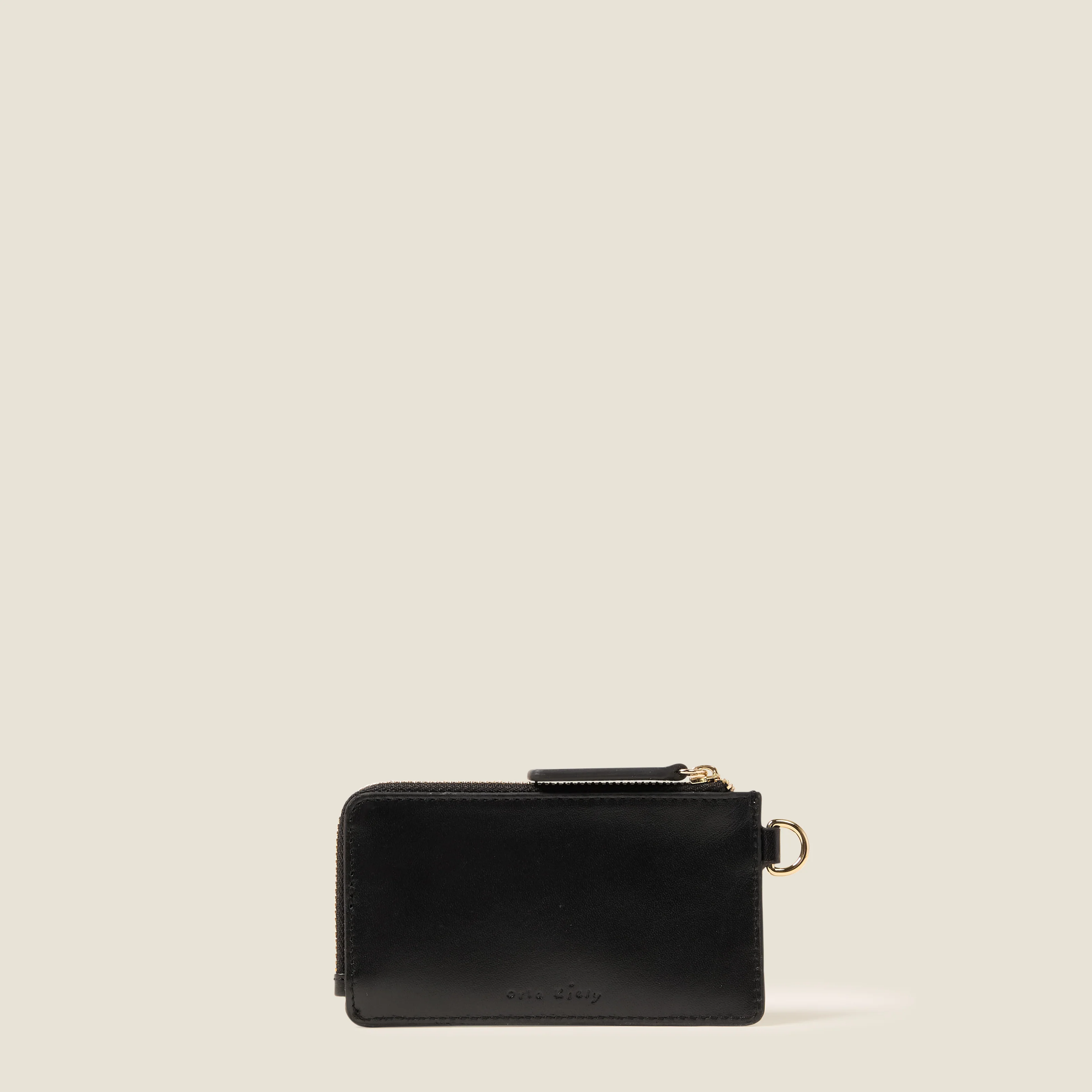 Frieda Leather Card Purse - Tile Emboss Black - Image 3