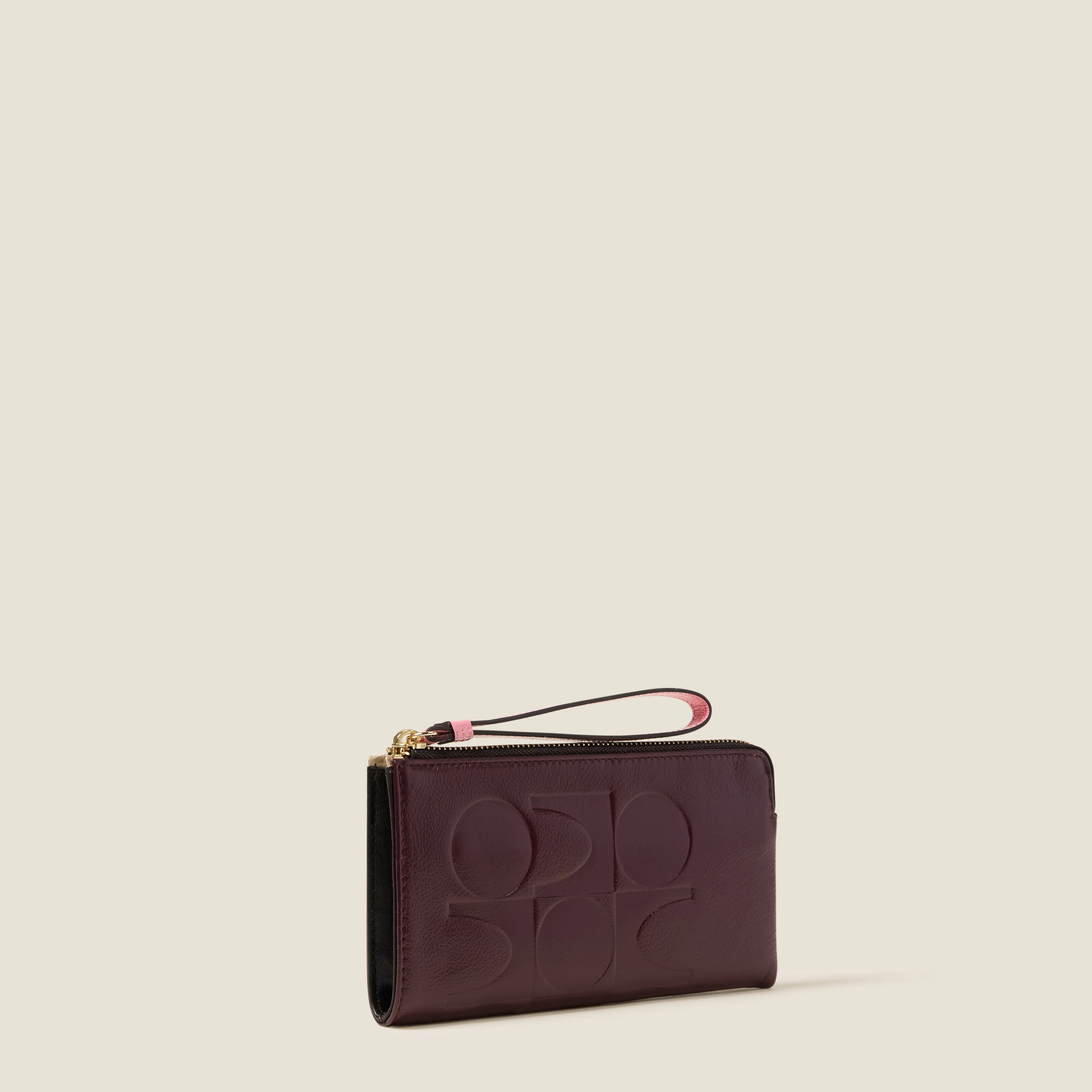 Hold On Leather Wristlet - OK Colourblock Burgundy - Image 2