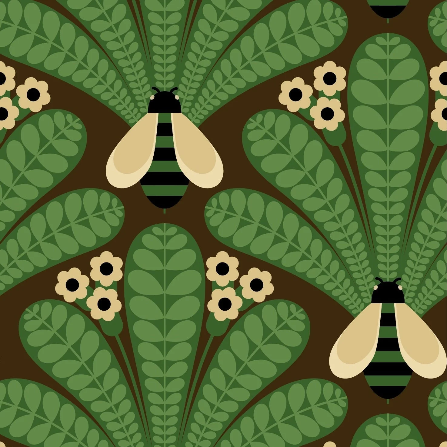Honey-Bee Basil Wallpaper - Image 2