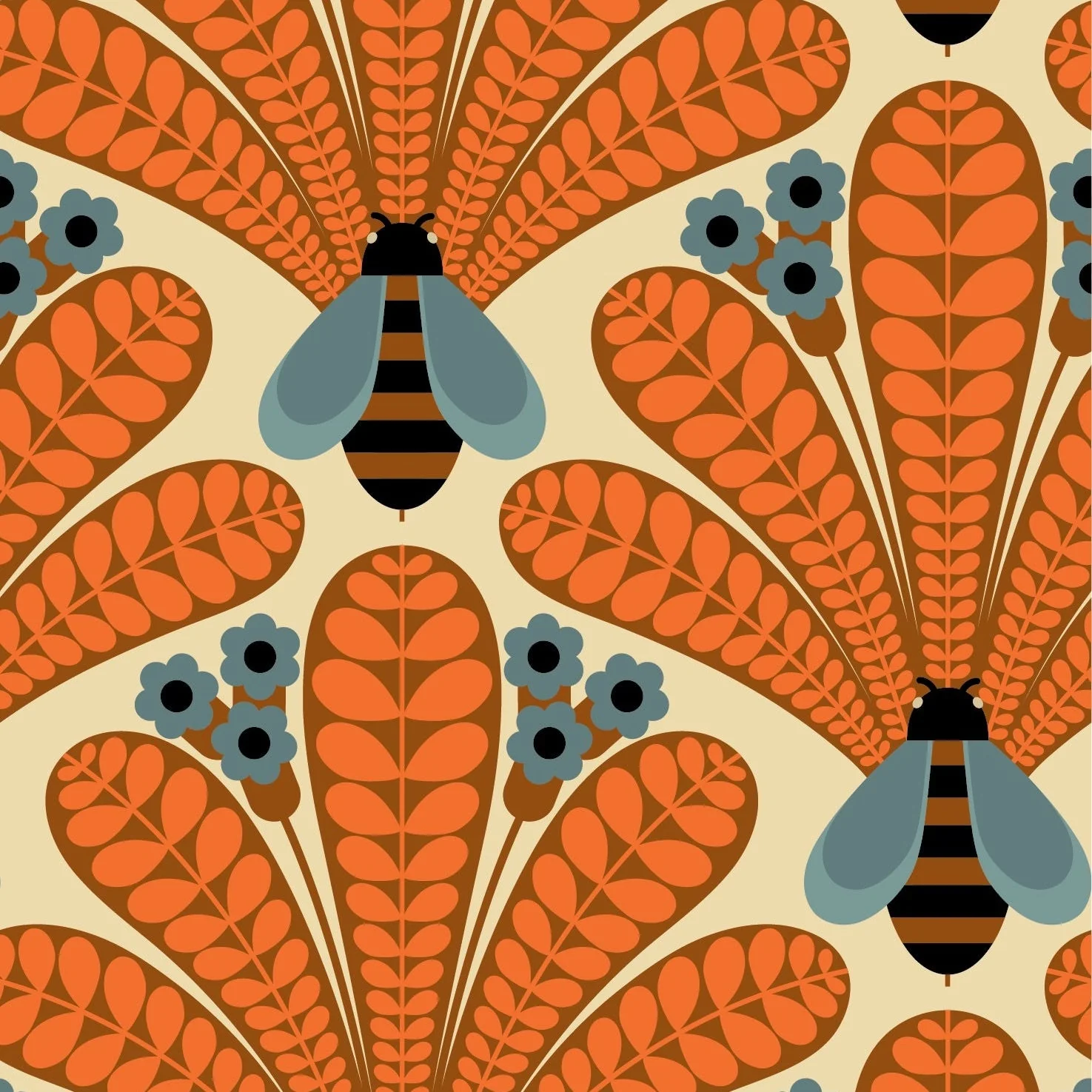 Honey-Bee Terracotta Wallpaper - Image 2