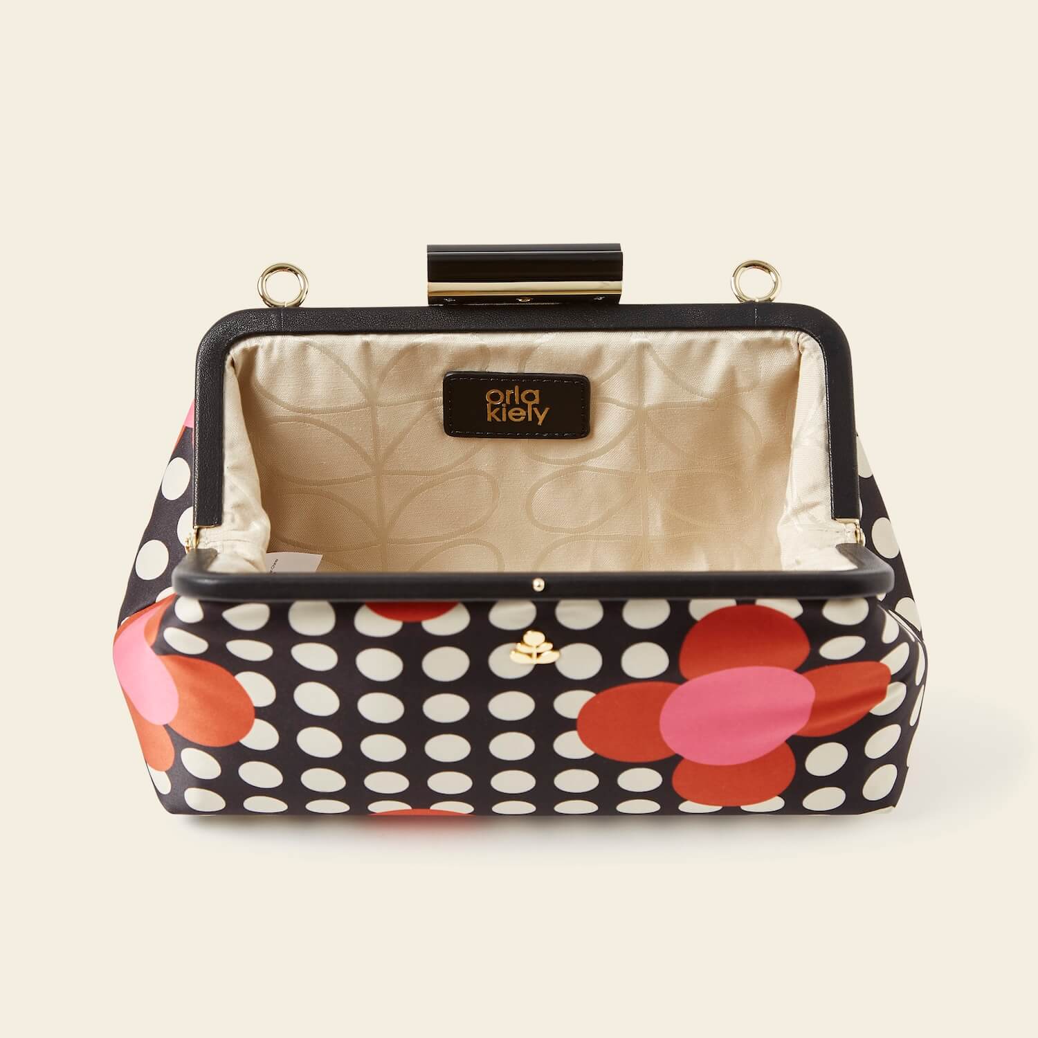 Jenny D Clutch - Fuchsia Flower Polka Dot - Image 5