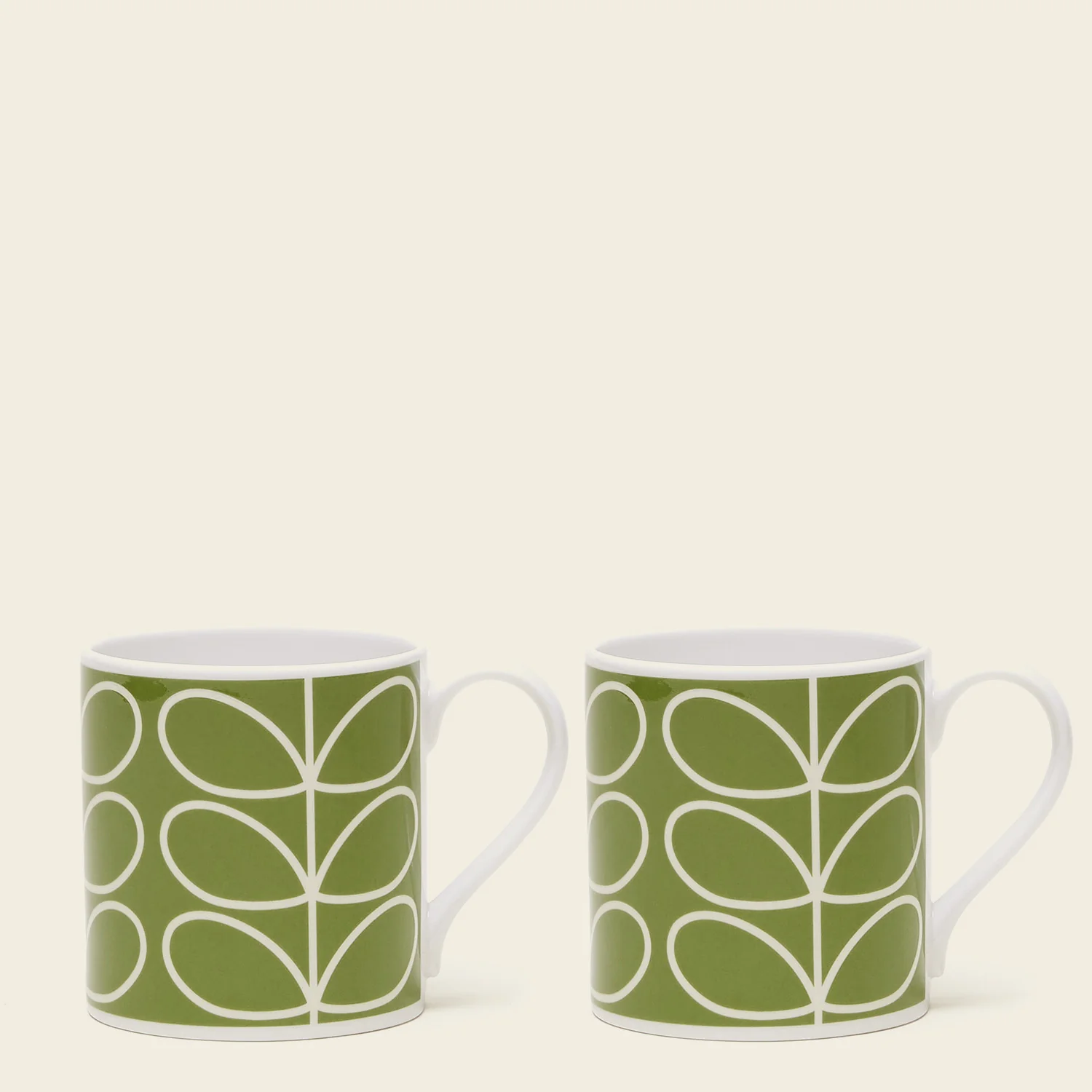 Large Mug Set of 2 - Linear Stem Green Seconds