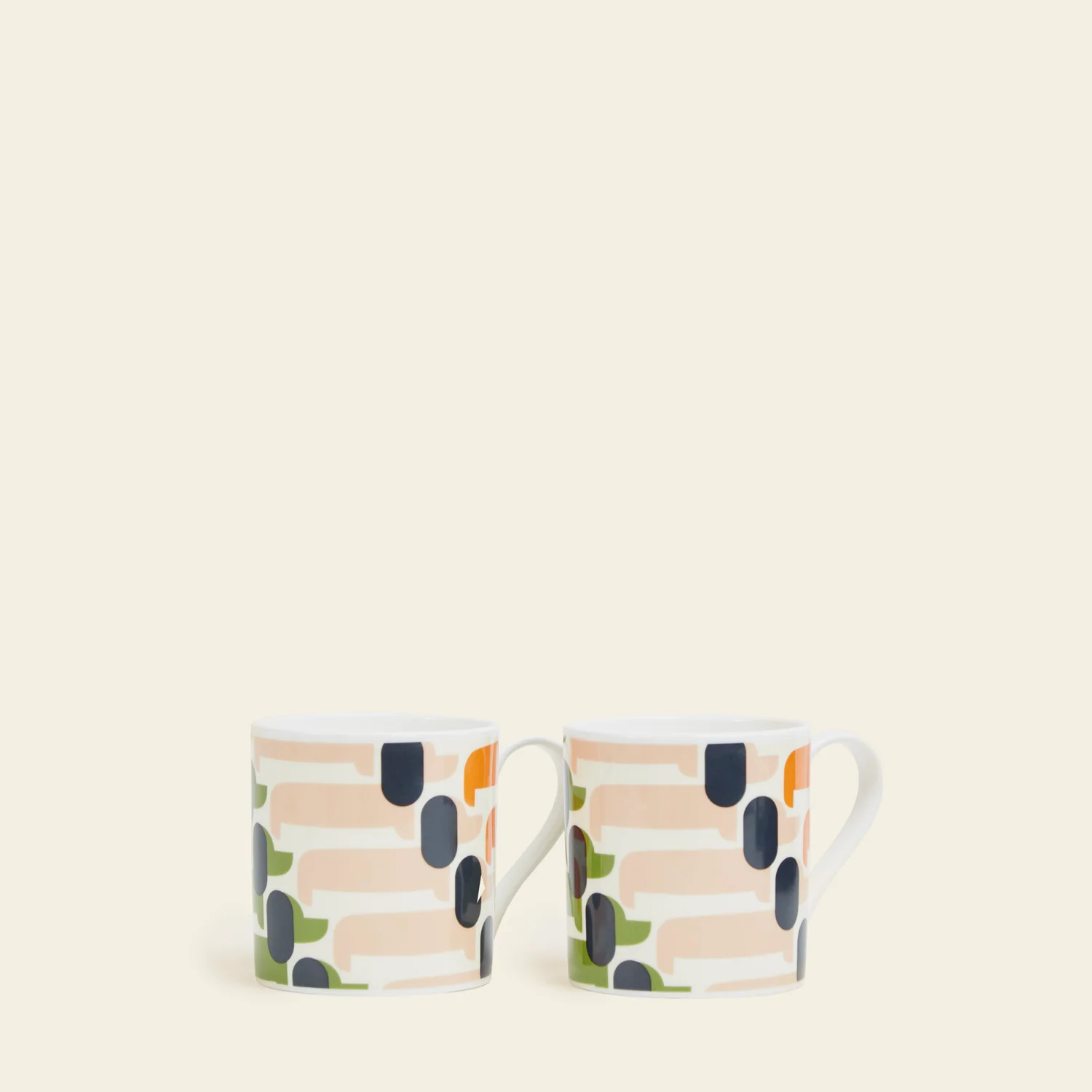Large Mug Set of 2 - Sausage Dog Orange Seconds