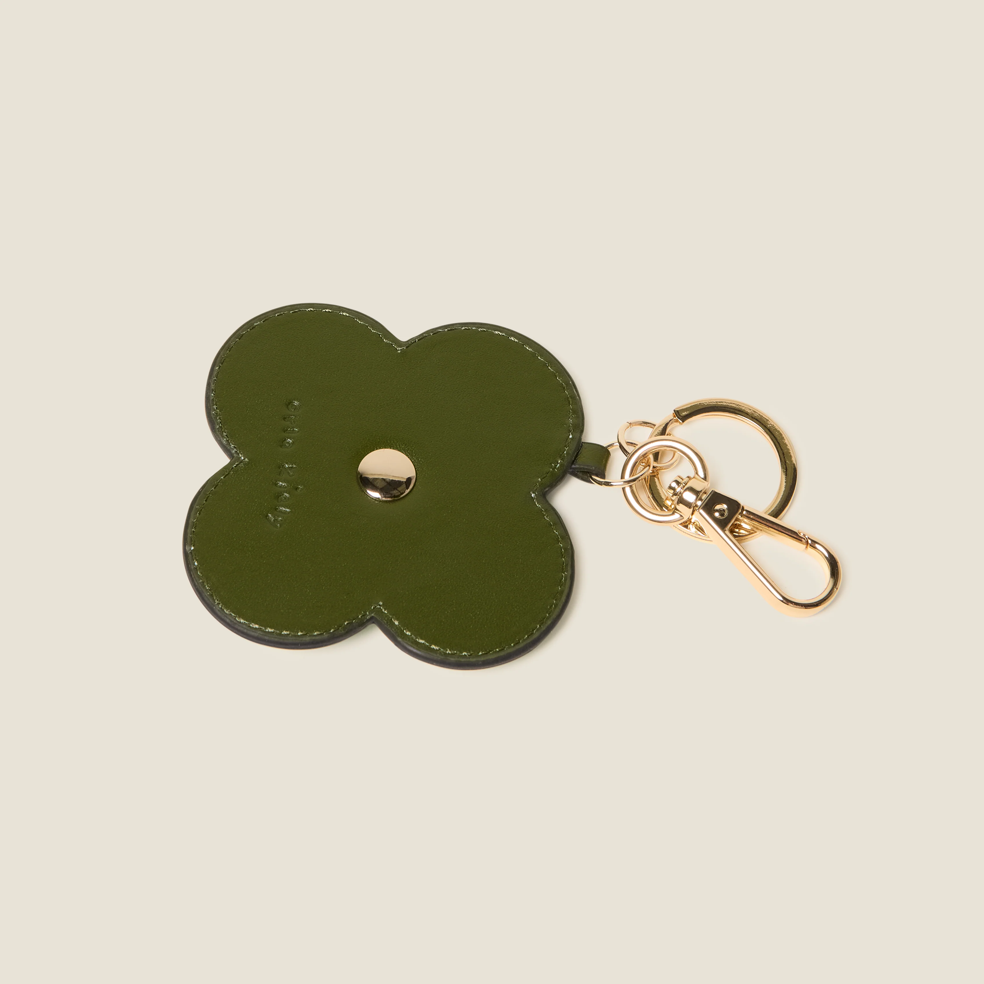 Layered Flower Leather Key Ring - Flower Applique Blue - Image 2