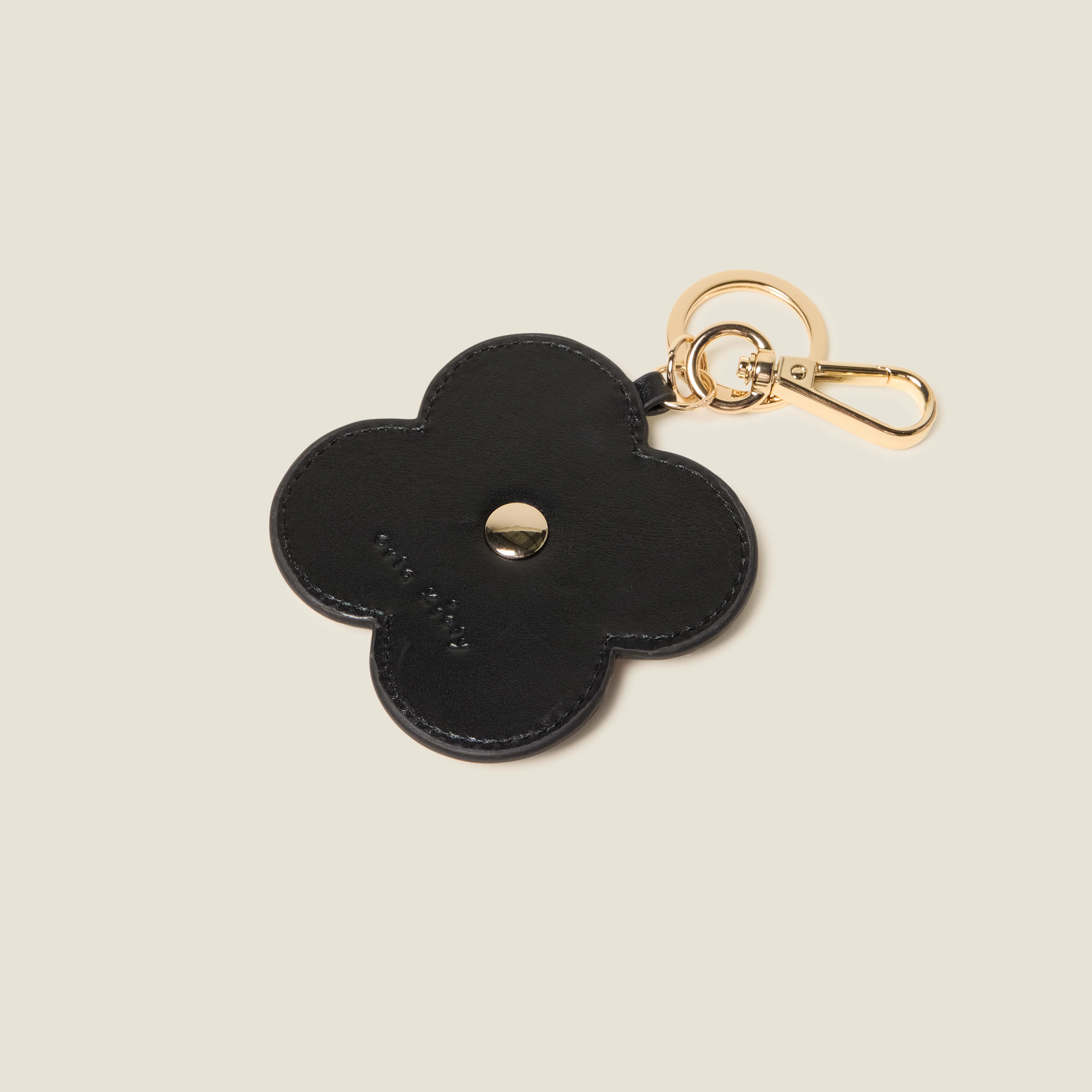 Layered Flower Leather Key Ring - Flower Applique Burgundy - Image 2