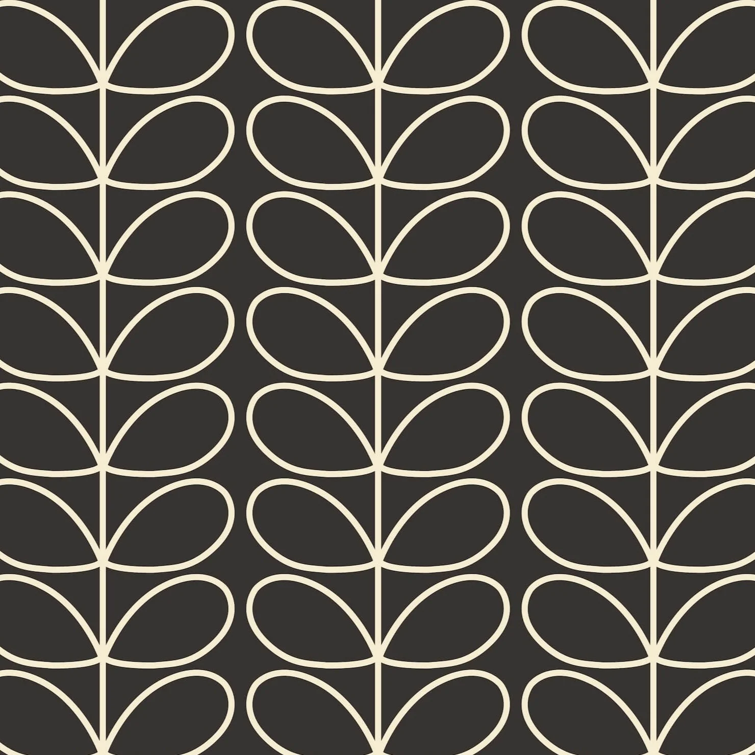 Linear Stem Charcoal Wallpaper - Sample
