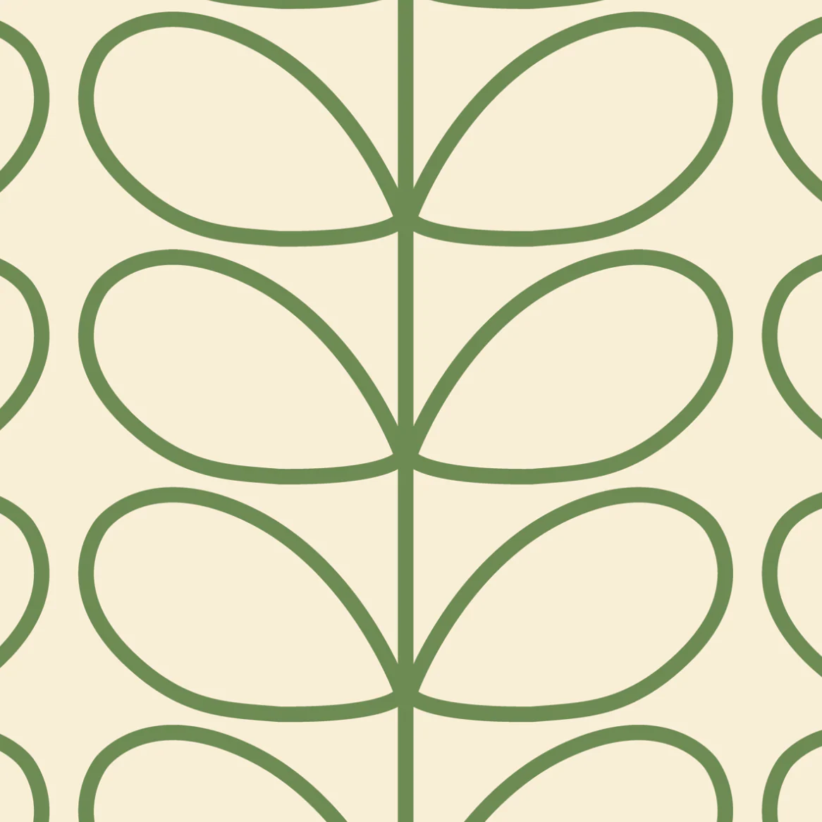 Linear Stem Cream Wallpaper Green Line Sample