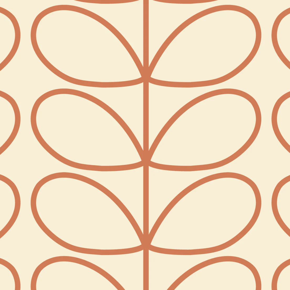 Linear Stem Cream Wallpaper Orange Line Sample