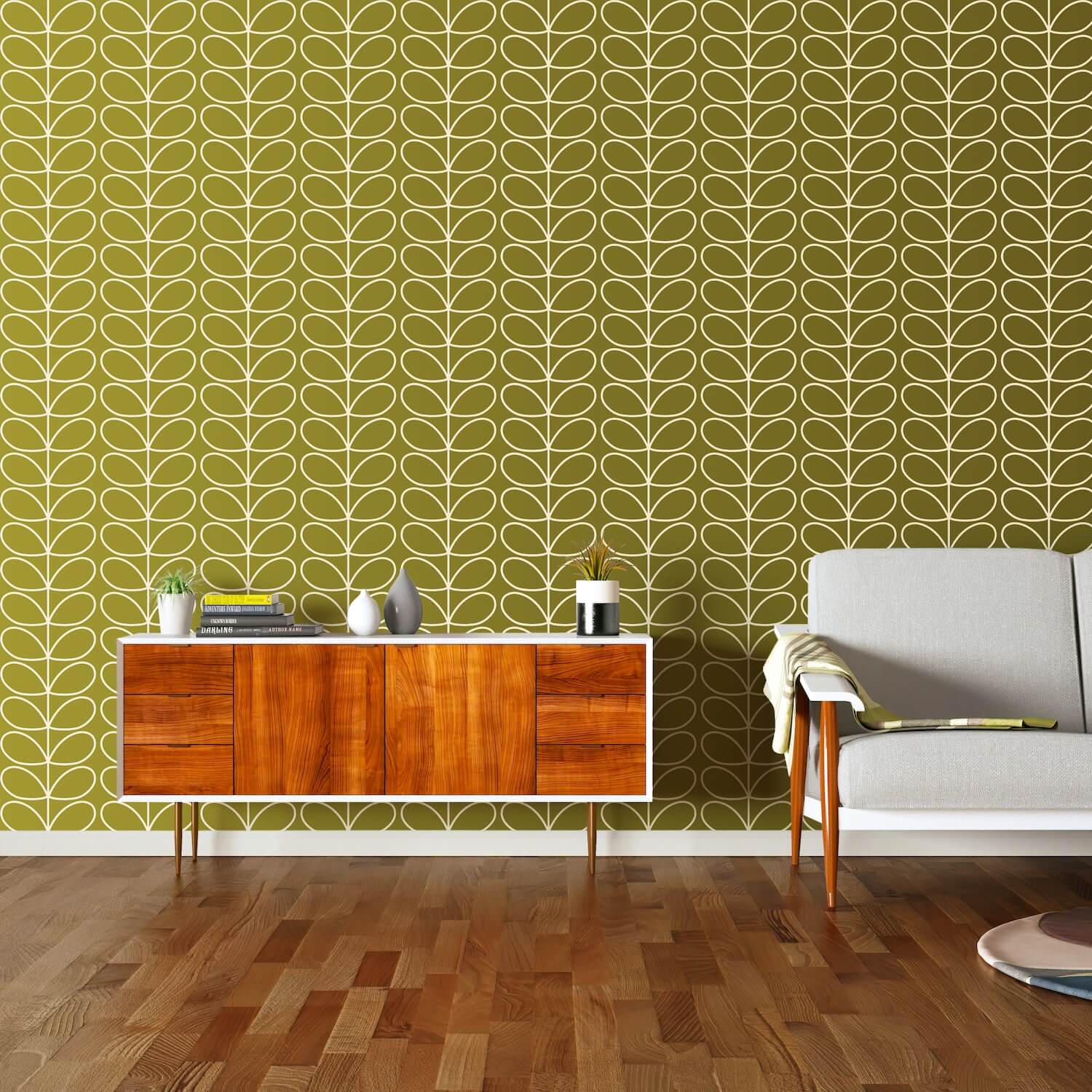 Linear Stem Seagrass Wallpaper - 52cm x 10m