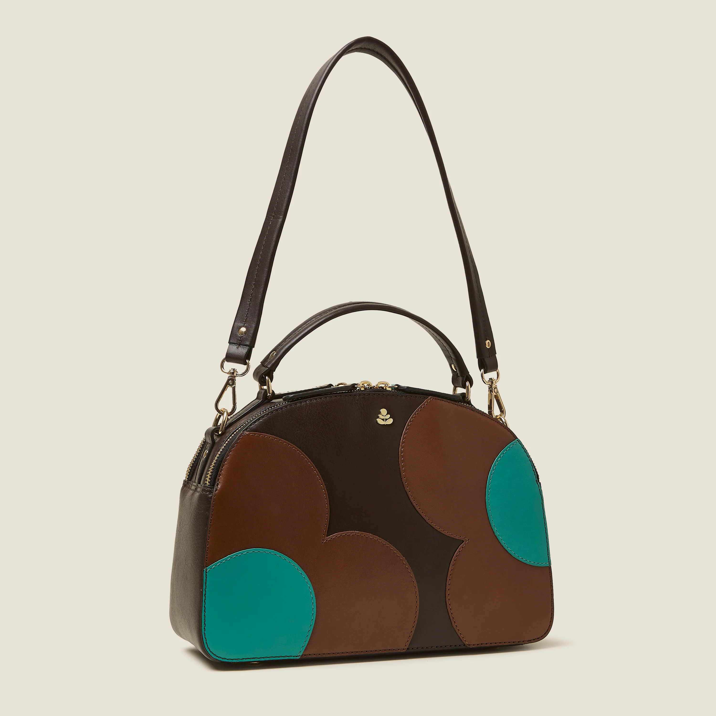 Lunex Shoulder Sling Bag - Spot Flower Walnut - Image 3