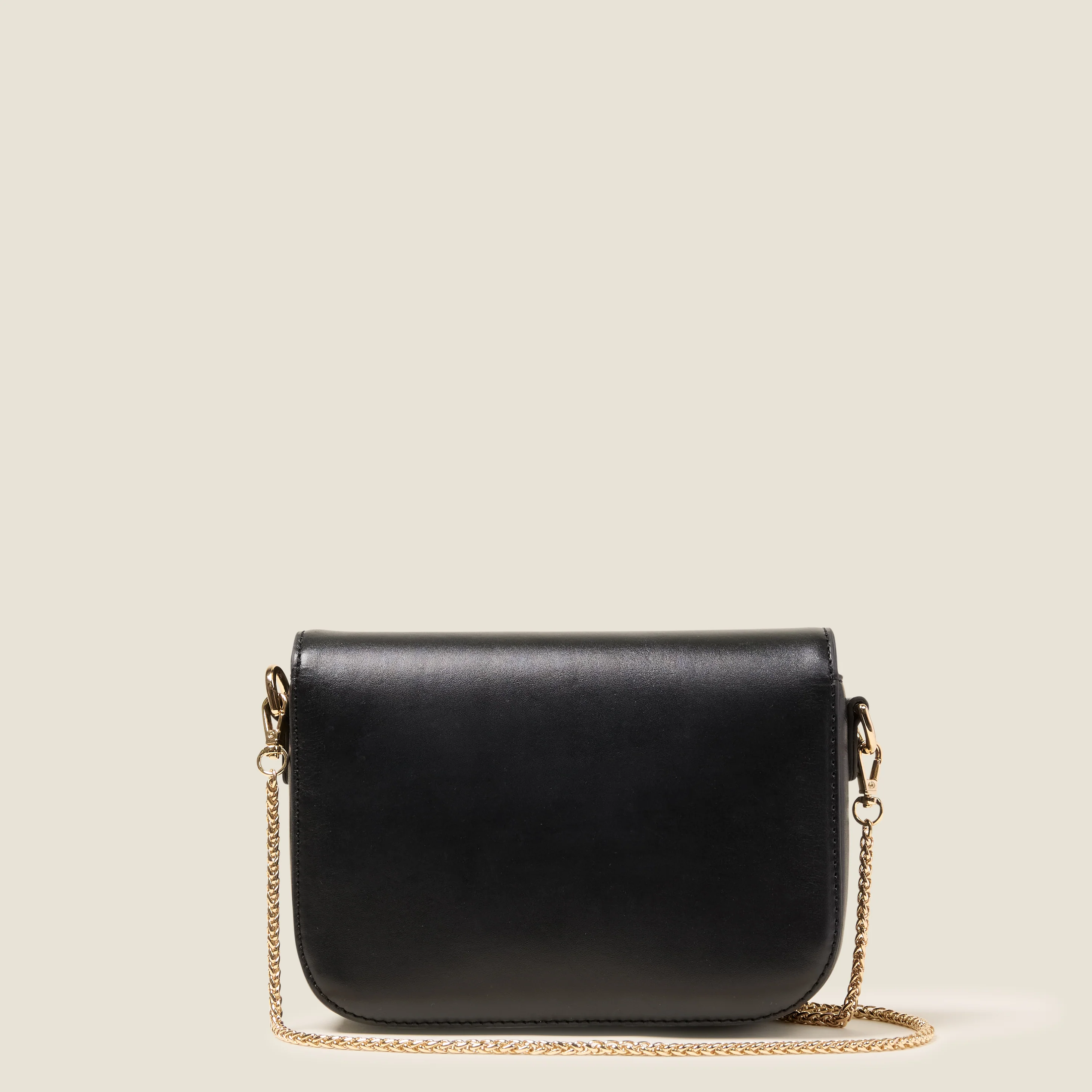 Mini Eclipse Leather Crossbody Bag - Flower Applique Black - Image 3