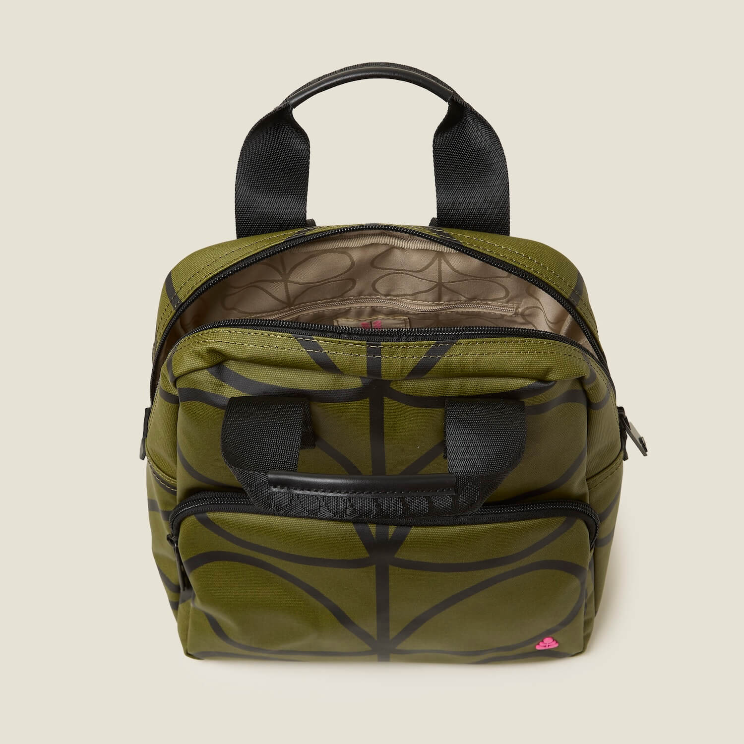 Mini Lotta Backpack - Giant Linear Stem Olive - Image 5