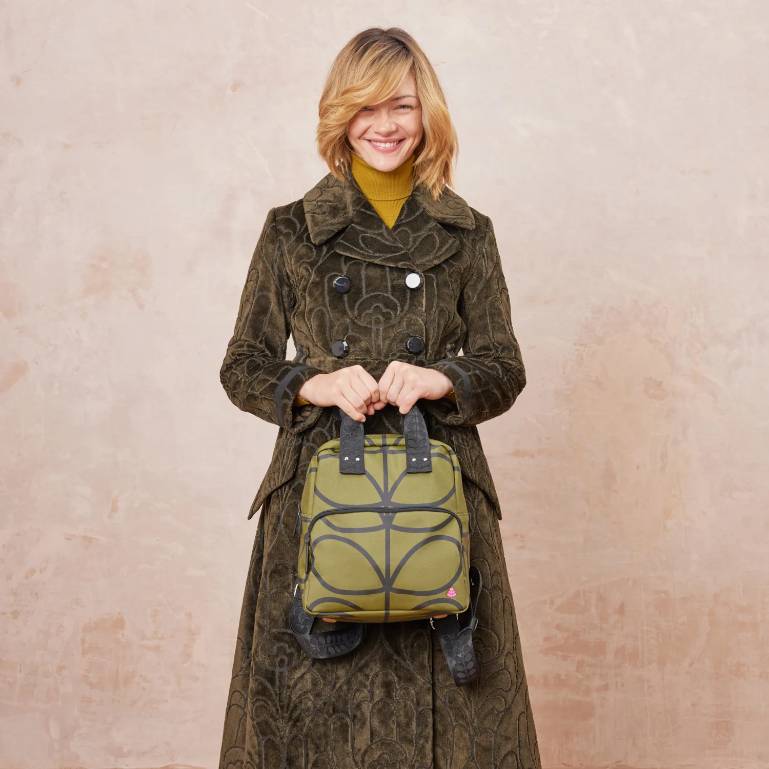 Mini Lotta Backpack - Giant Linear Stem Olive - Image 6